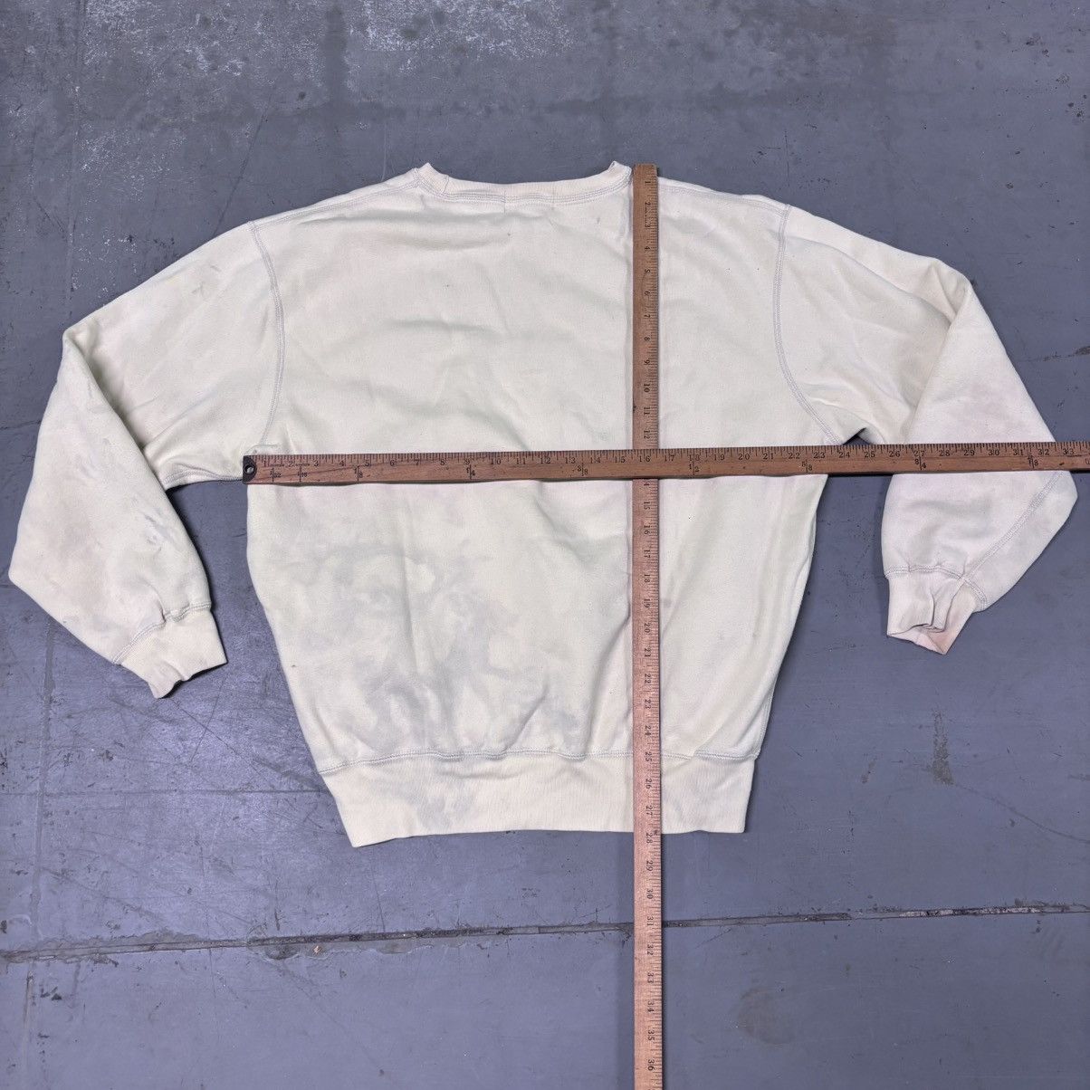 Polo Ralph Lauren × Vintage Vintage Tan baggy fit Distressed paint splatter polo crew Size US M / EU 48-50 / 2 - 5 Thumbnail