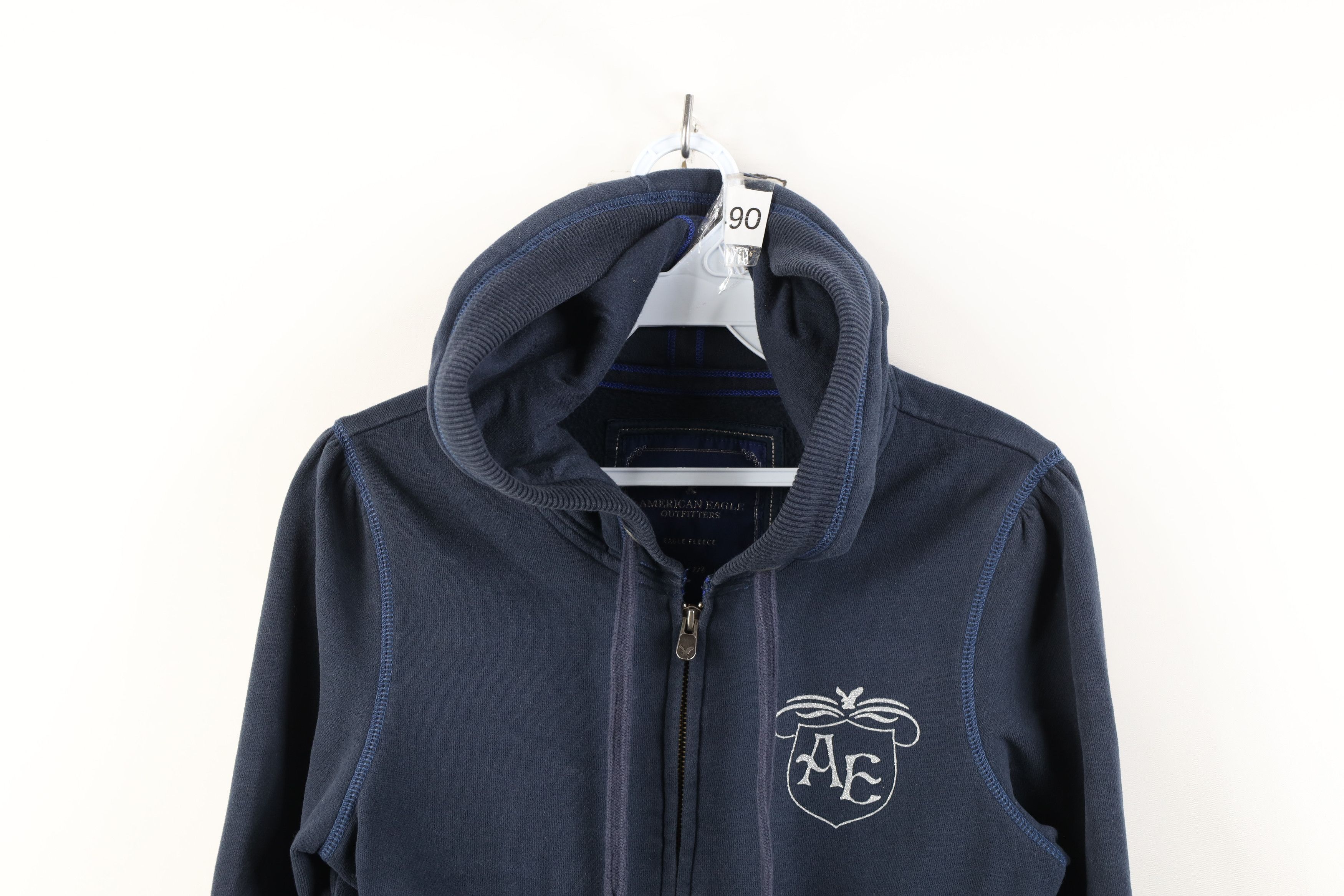 American Eagle Outfitters Vintage 90s Y2K American Eagle Babydoll Full Zip Hoodie Blue Size M / US 6-8 / IT 42-44 - 2 Thumbnail
