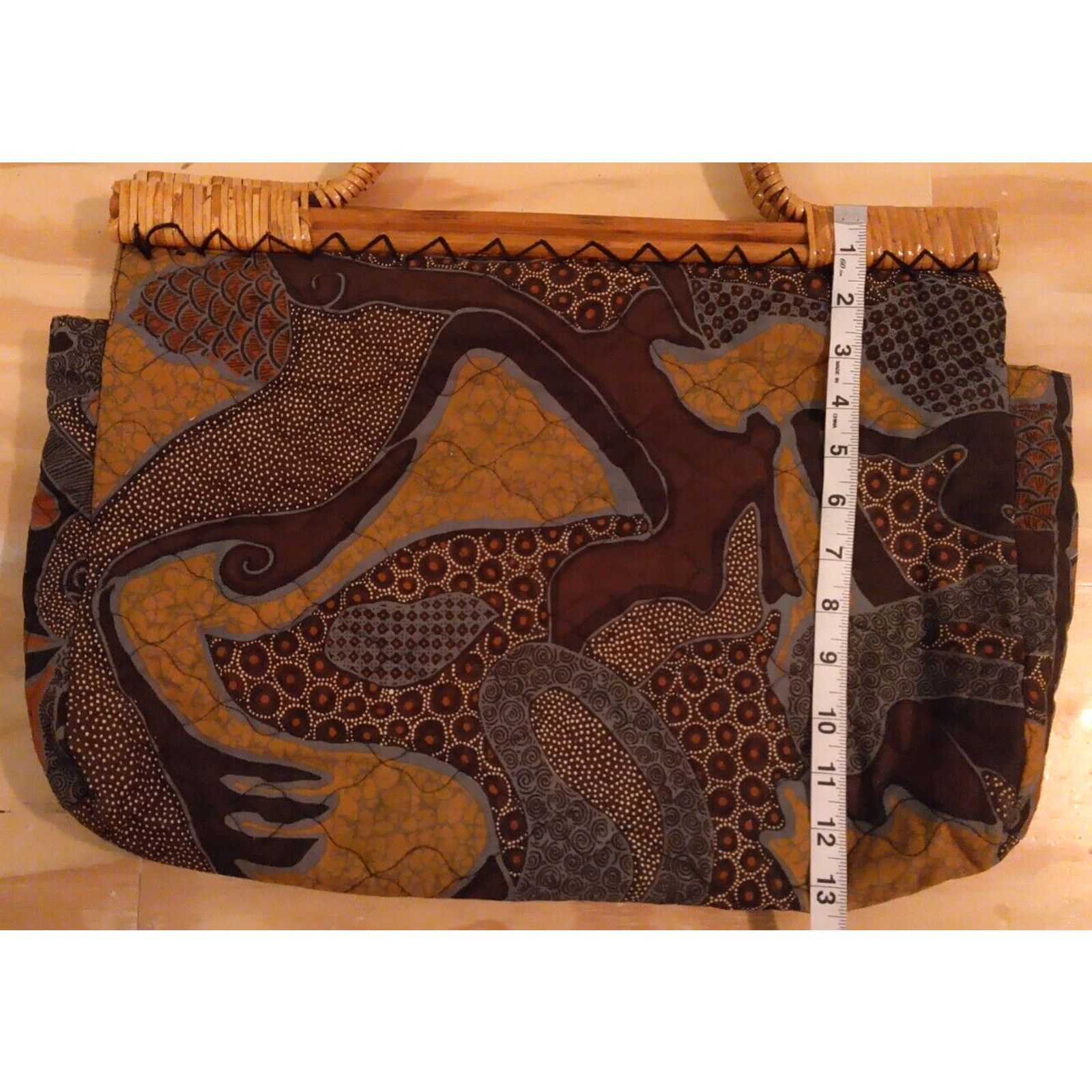 Other Philippine Quilted African Safari Knitting Bag 13x20 Bamboo Size ONE SIZE - 2 Thumbnail