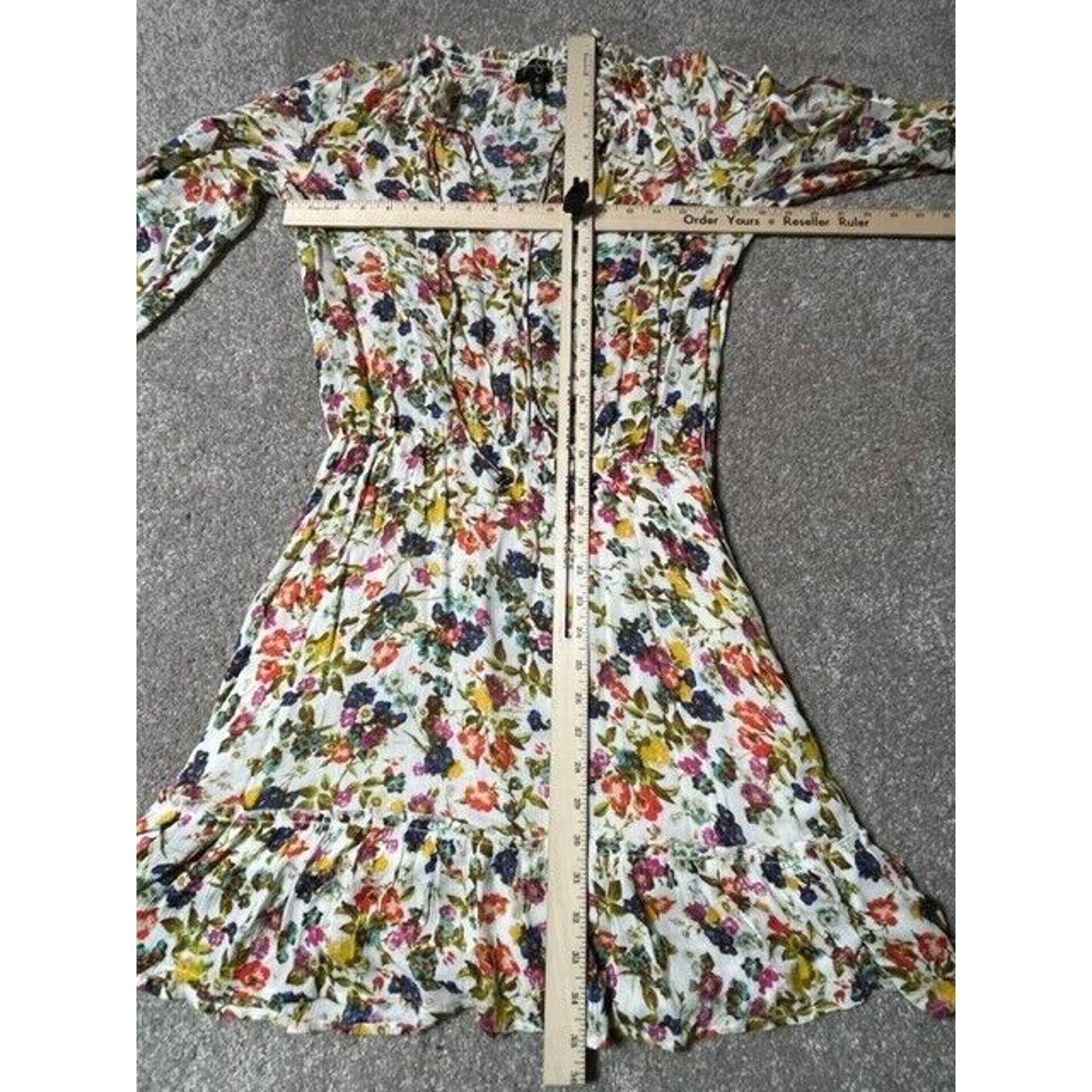 Jessica Simpson Jessica Simpson Dress M Floral Viscose Peasant Slit Sleeve Size M / US 6-8 / IT 42-44 - 6 Thumbnail
