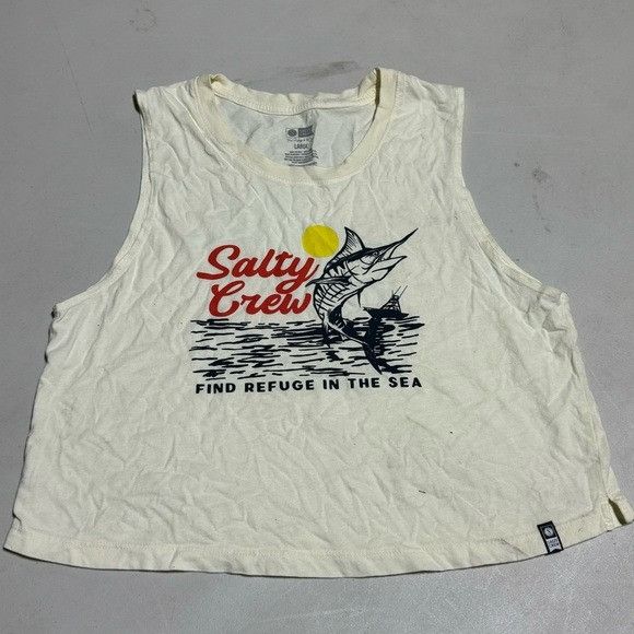 Other NEW SALTY CREW JACKPOT CROPPED TANK TOP SZ LARGE L Size L / US 10 / IT 46 - 2 Thumbnail