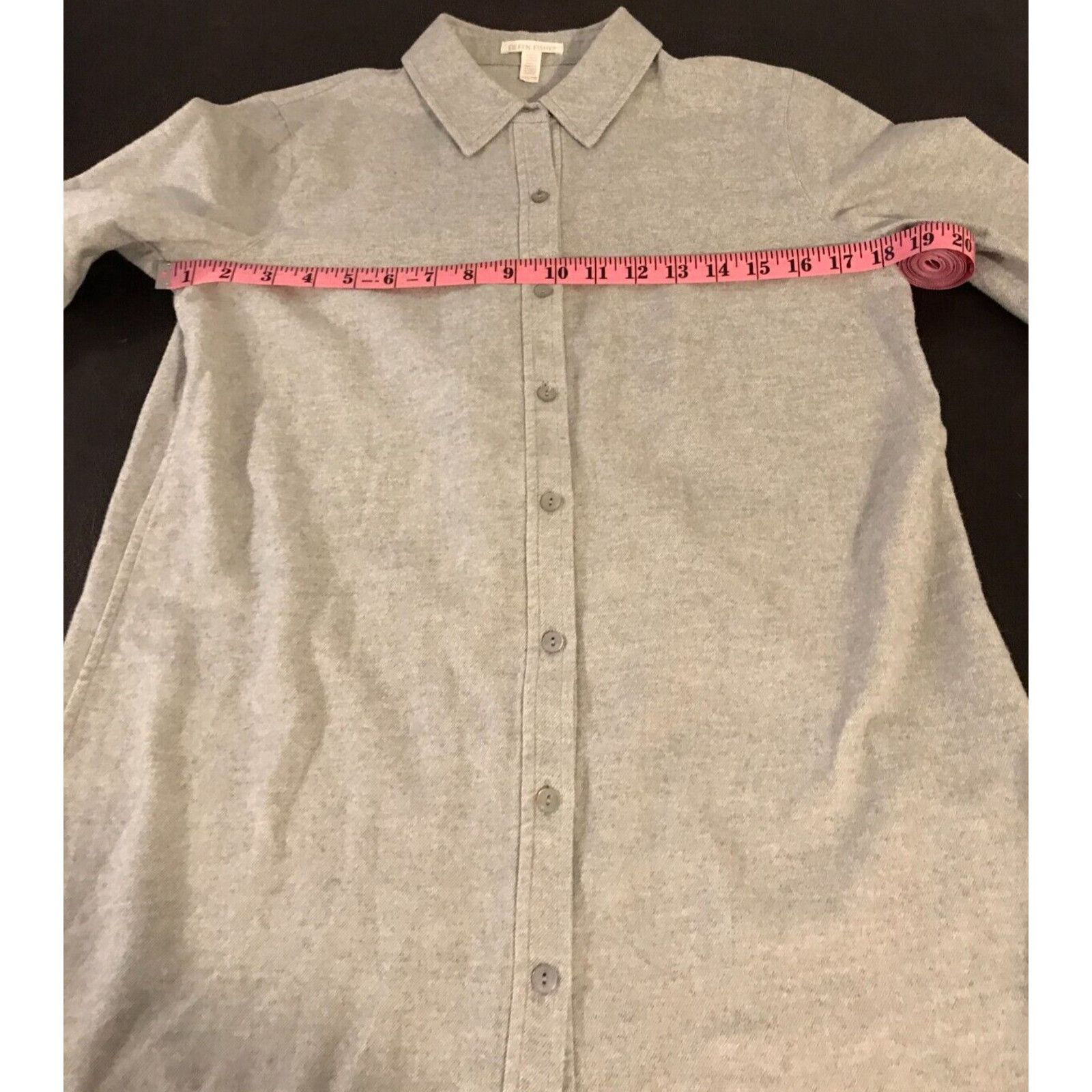 Eileen Fisher Eileen Fisher Organic Cotton Gray Flannel Button Blouse Size XXS / US 00 / IT 34 - 6 Thumbnail