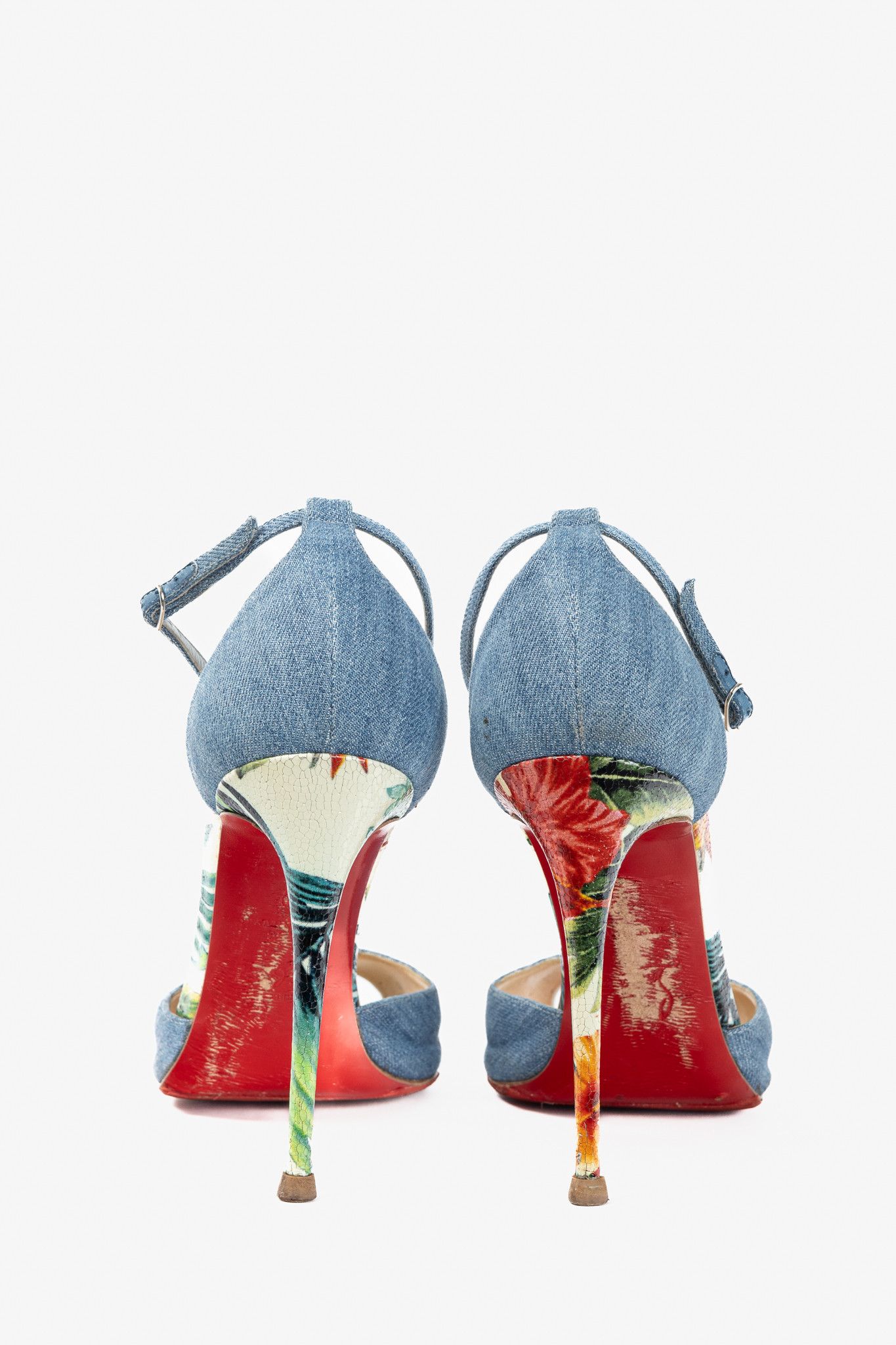Christian Louboutin Christian Louboutin Senora 100 Jeans/Calf Hawaii Sandals Size US 9.5 / IT 39.5 - 3 Thumbnail