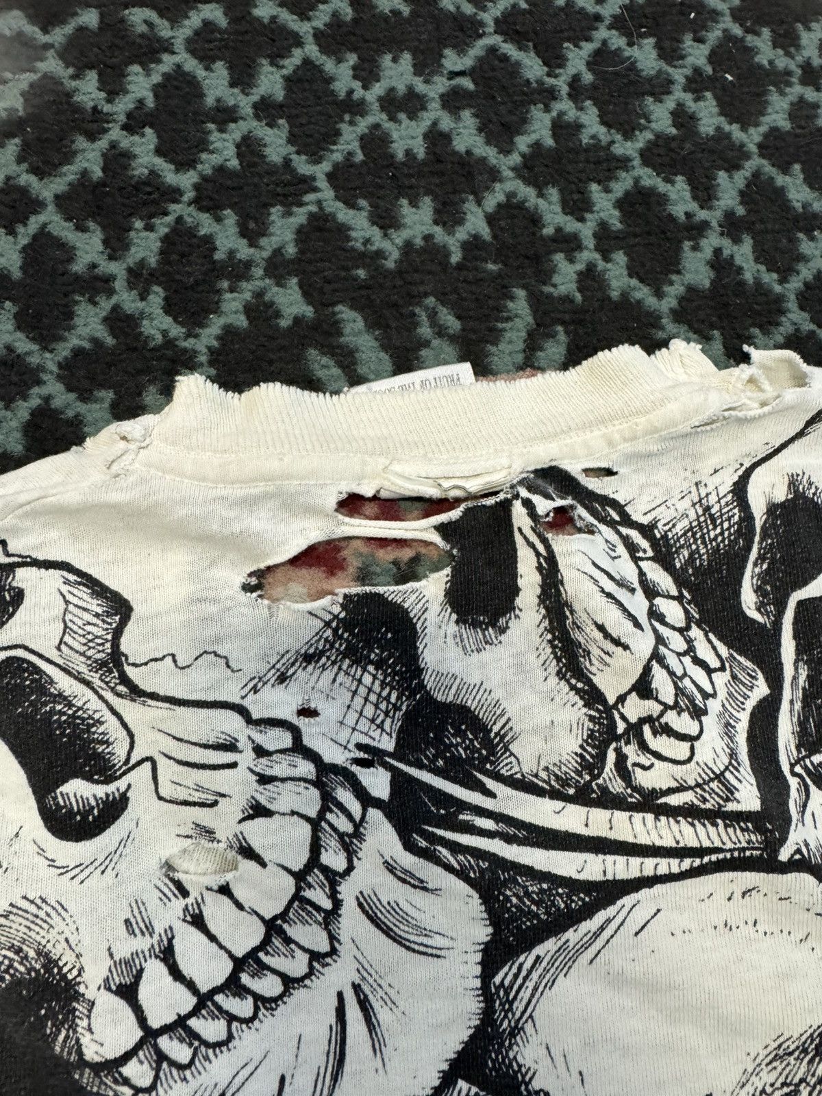 Vintage Vintsge AOP Skull Jarvis Ace 1992 Original Rare grunge shirt Size US L / EU 52-54 / 3 - 4 Thumbnail