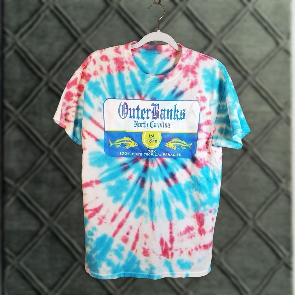 Vintage VINTAGE Outer Banks North Carolina T Shirt Tie Dye Beer Vacation Mens Medium M Beach Size US M / EU 48-50 / 2 - 1 Thumbnail
