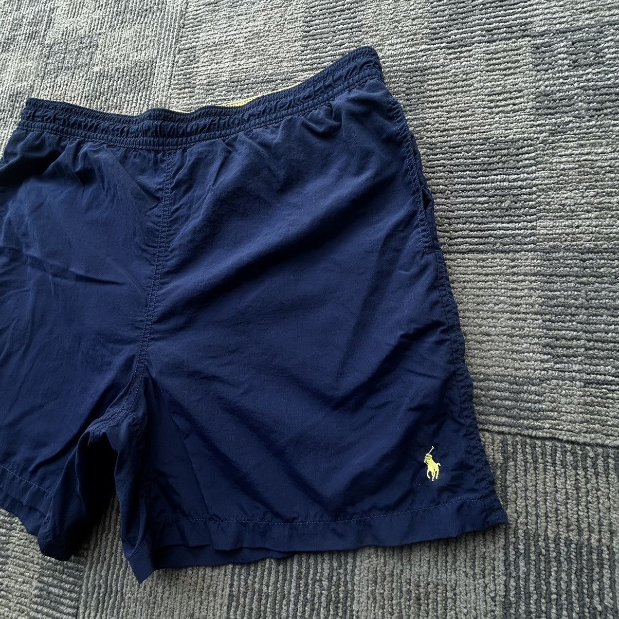 Polo Ralph Lauren VTG Polo Ralph Lauren Navy Blue/ Yellow Pony Board Shorts Size US 36 / EU 52 - 2 Thumbnail
