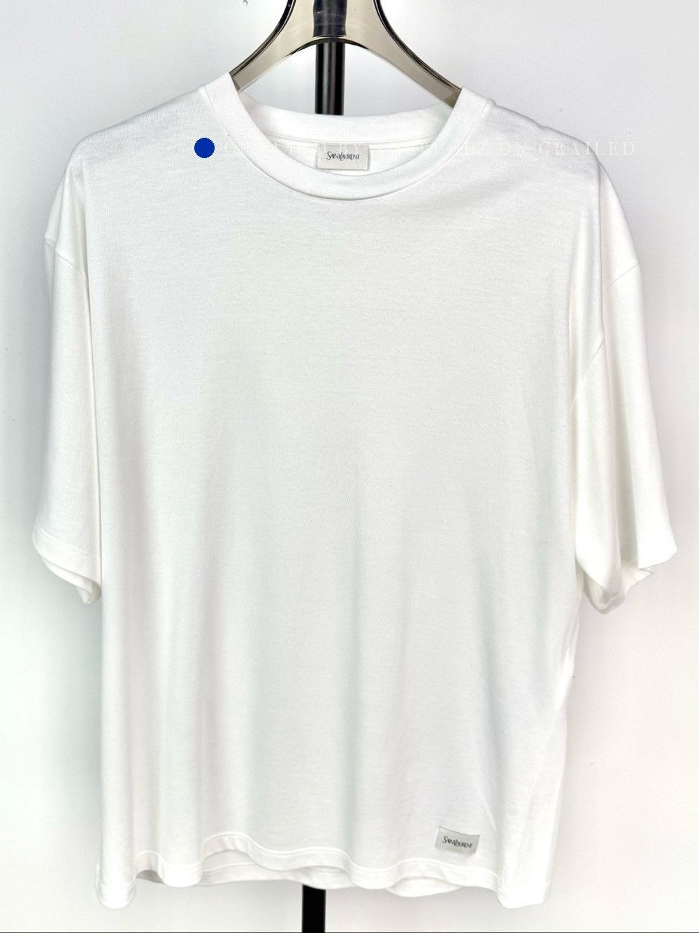 Saint Laurent Paris Minimalist Logo Patch Tee in White Size US XL / EU 56 / 4 - 1 Thumbnail