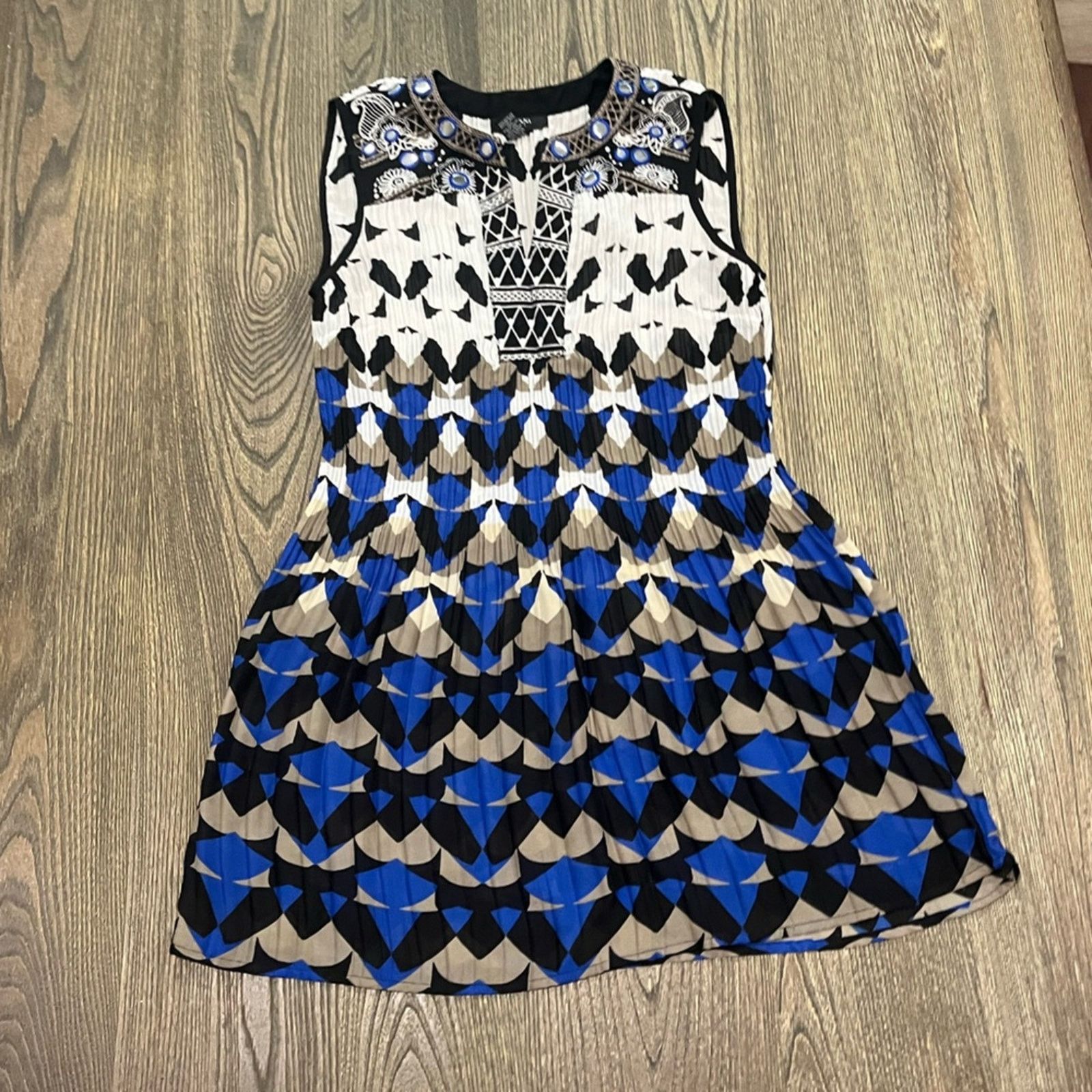 Alfani Alfani Dress Mini Geometric Print Sleeveless V Neck Sz 12P Size XL / US 12-14 / IT 48-50 - 1 Thumbnail