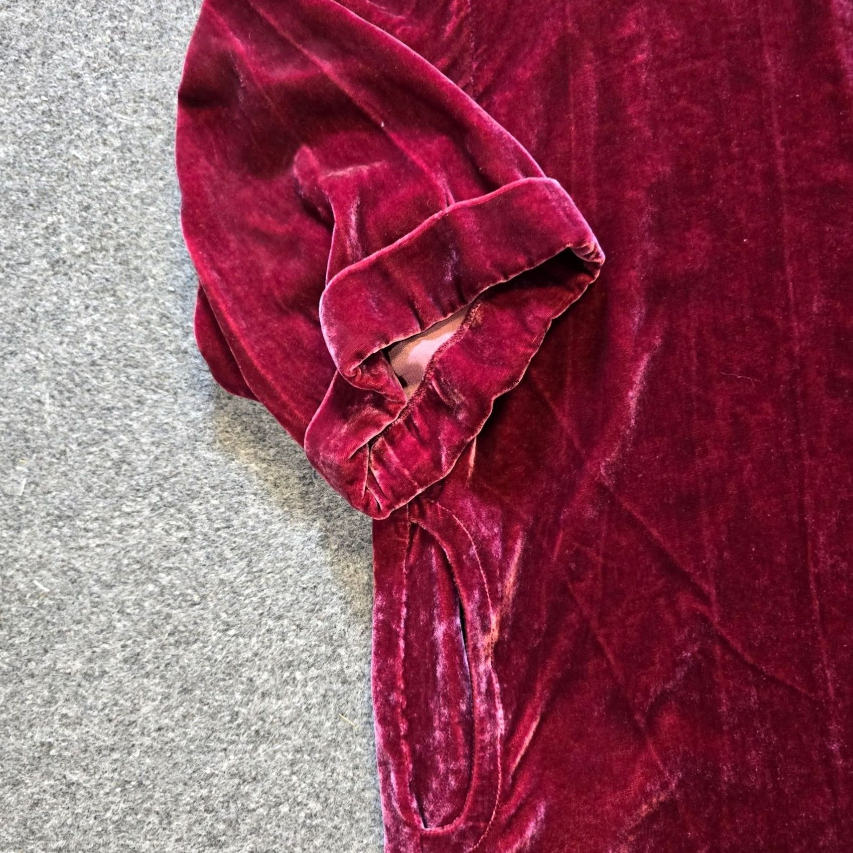 J. Jill J Jill Top Womens L Red Velour 3/4 Sleeve Stretch Silk Blend Casual Career Blouse Womens Size L / US 10 / IT 46 - 4 Thumbnail