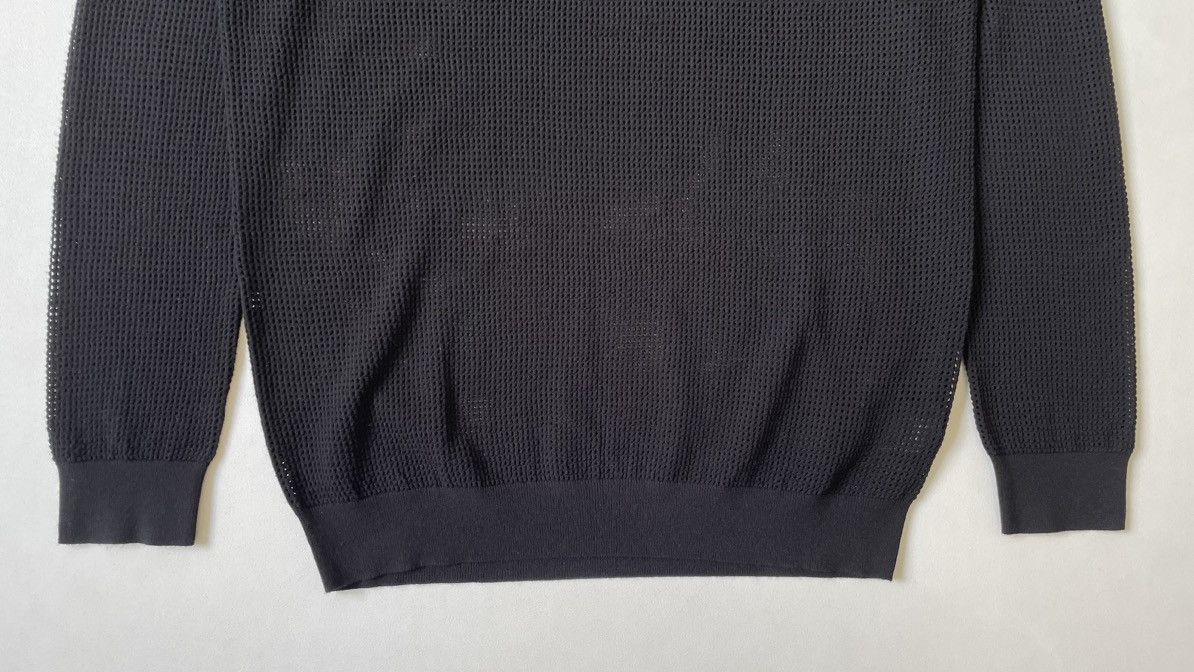 Dries Van Noten Black Tech Mesh Knit Sweater Size US L / EU 52-54 / 3 - 9 Thumbnail