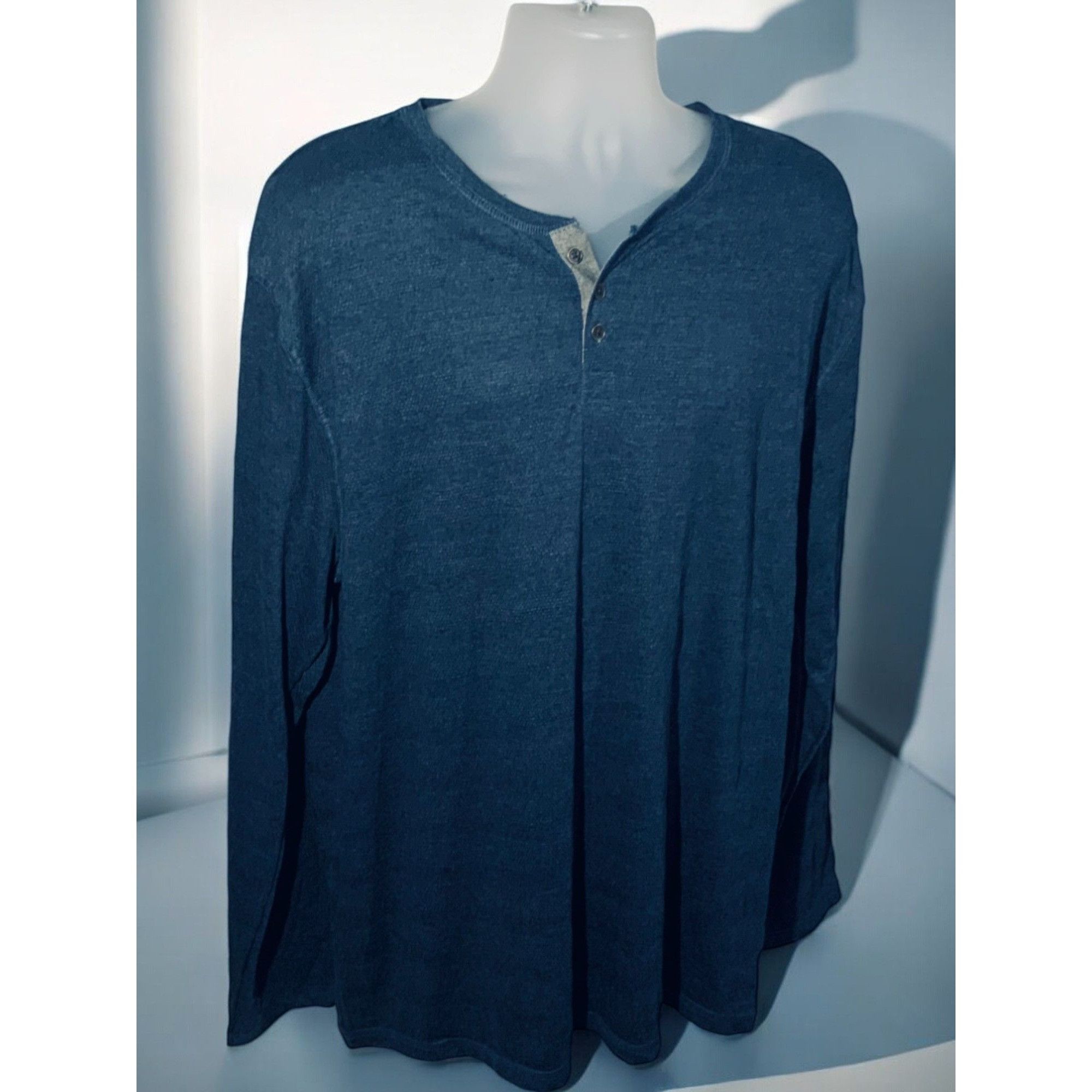 Designer PX Clothing Harper Long Sleeve Henley Navy NEW 2XL Size US XXL / EU 58 / 5 - 9 Thumbnail