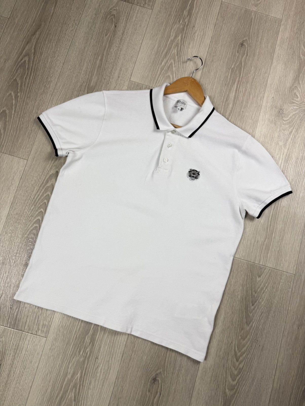 Kenzo Kenzo White Polos Shirt Tiger Logo Size M Size US M / EU 48-50 / 2 - 3 Thumbnail