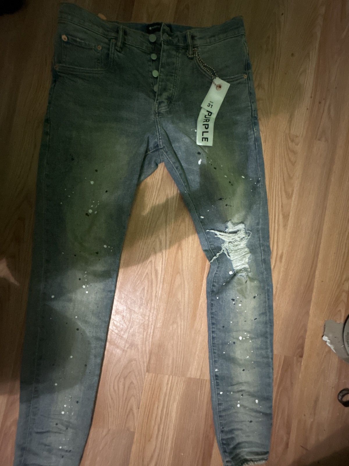 Purple Brand Purple jeans paint splatter Size US 31 - 2 Thumbnail