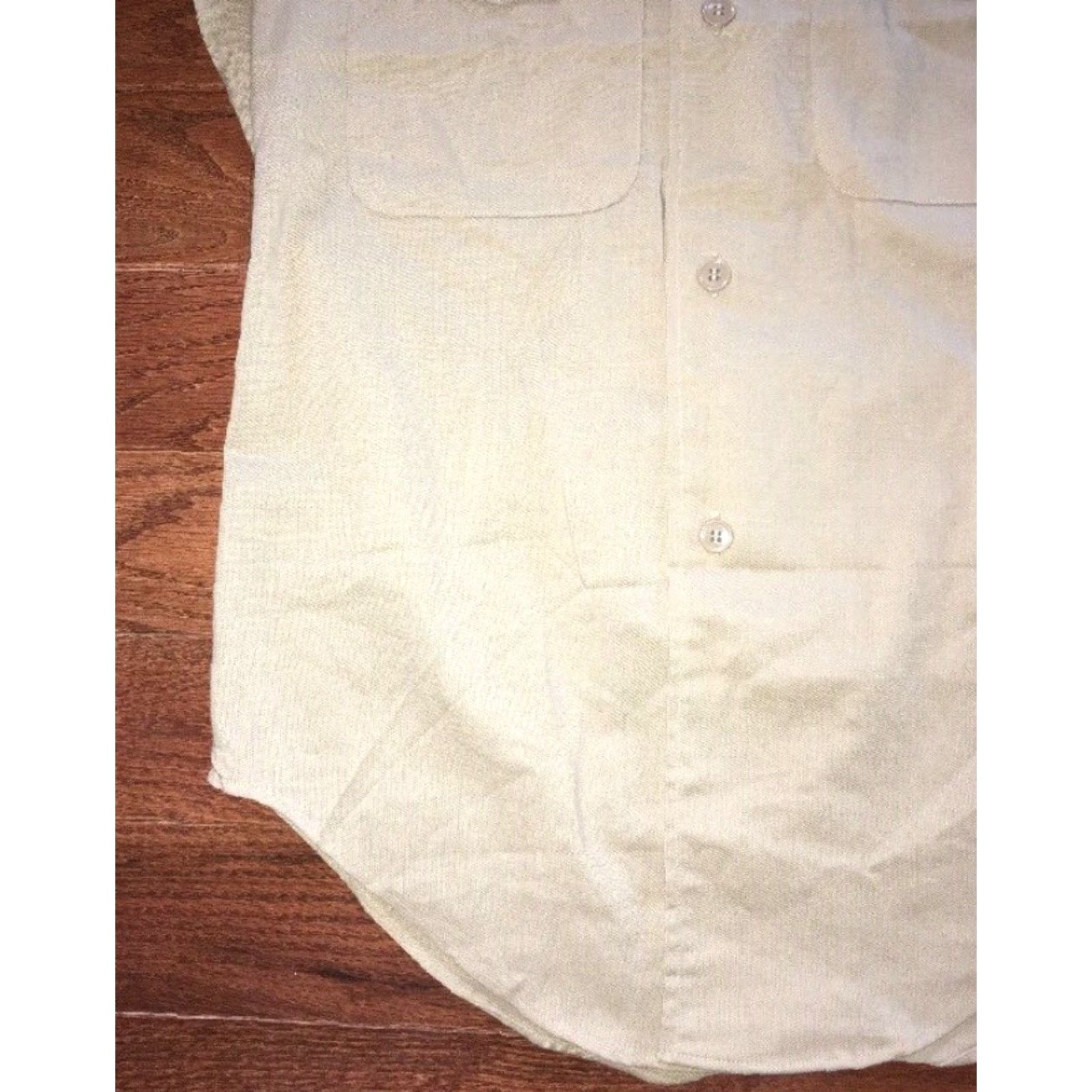 Vintage VINTAGE Buschbscher Men Short Sleeve Military Shirt Small Beige Button-Up Casual Department M Size US M / EU 48-50 / 2 - 3 Thumbnail