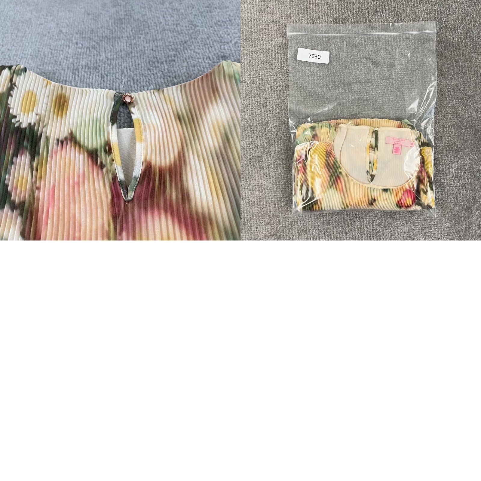 Ted Baker TED BAKER Blouse Shirt Womens 3 US 6-8 Accordion Pleated Daisy Floral Sheer Multicolor 3/4 Sleeve Size XS / US 0-2 / IT 36-38 - 8 Thumbnail