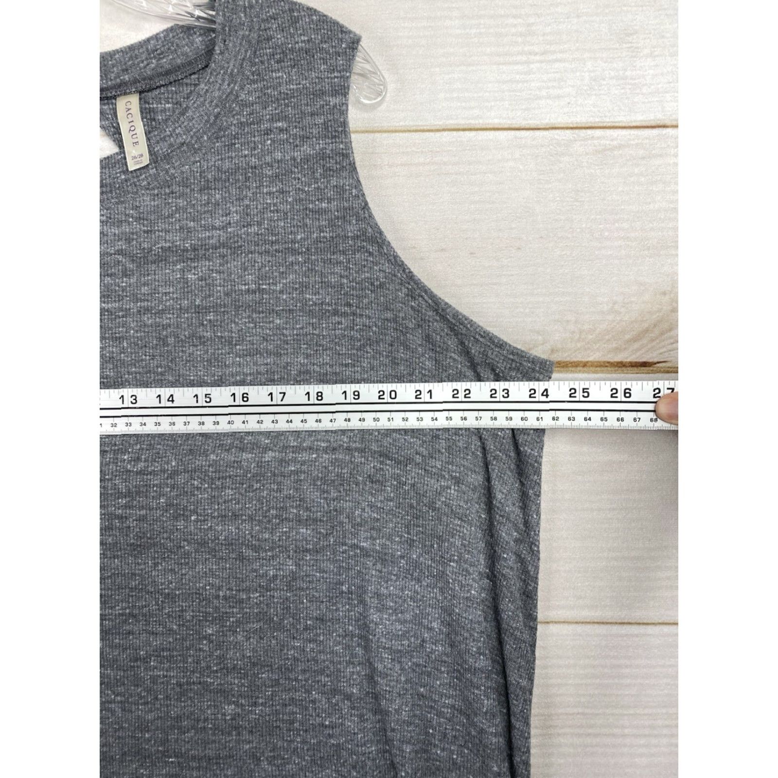Vintage Cacique Sleep Shirt Nightgown Gray 26/28 Knit Sleeveless Pullover Round Neck Plus Women Sleepshirt Chemise Vintage No Size 4XL / US 24-26 - 5 Thumbnail