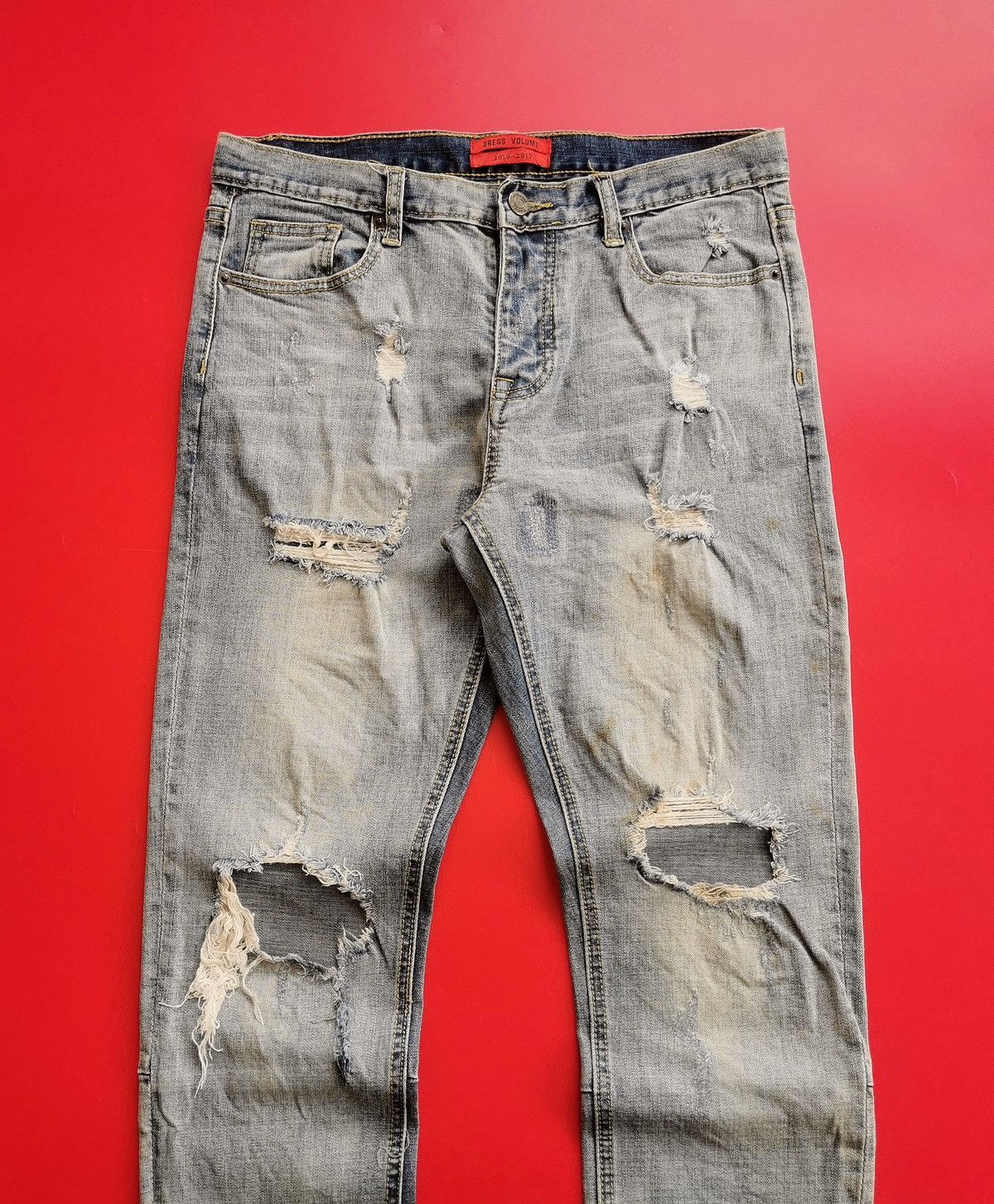 Seditionaries Dress Volume Korea Distressed Punk Zipper Mud Jeans Size US 31 - 2 Thumbnail