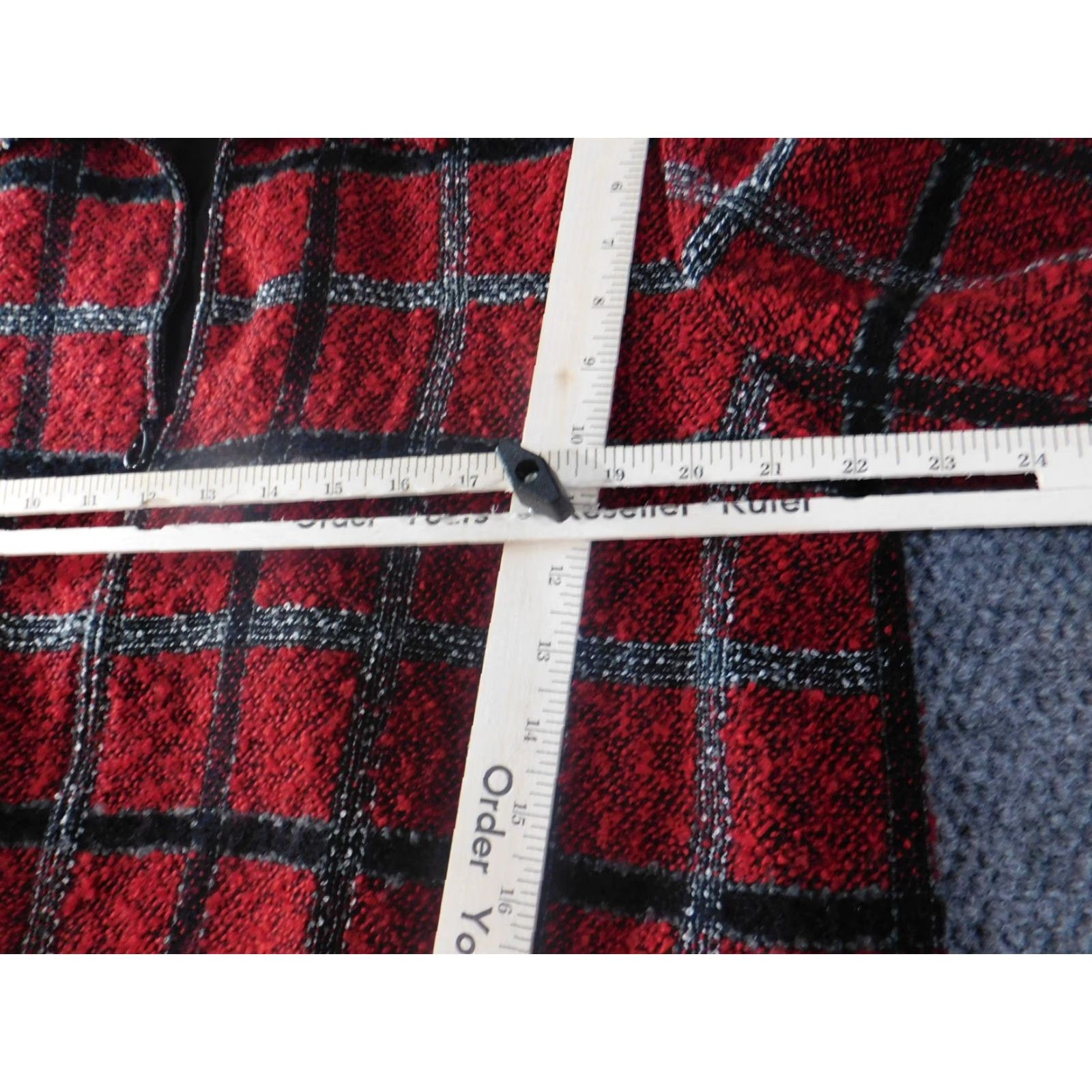 Vintage Alfred Dunner Jacket 14 Red Womens Plaid Zip Fuzzy Designer - Basic Jacket, Lightweight, Long Sleeve, Mid-Length, polyester, Dry Clean Only Size XL / US 12-14 / IT 48-50 - 5 Thumbnail