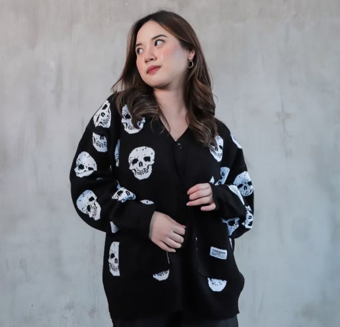 Japanese Brand Skull harajuku Japanese style knitwear sweater Size US L / EU 52-54 / 3 - 1 Thumbnail