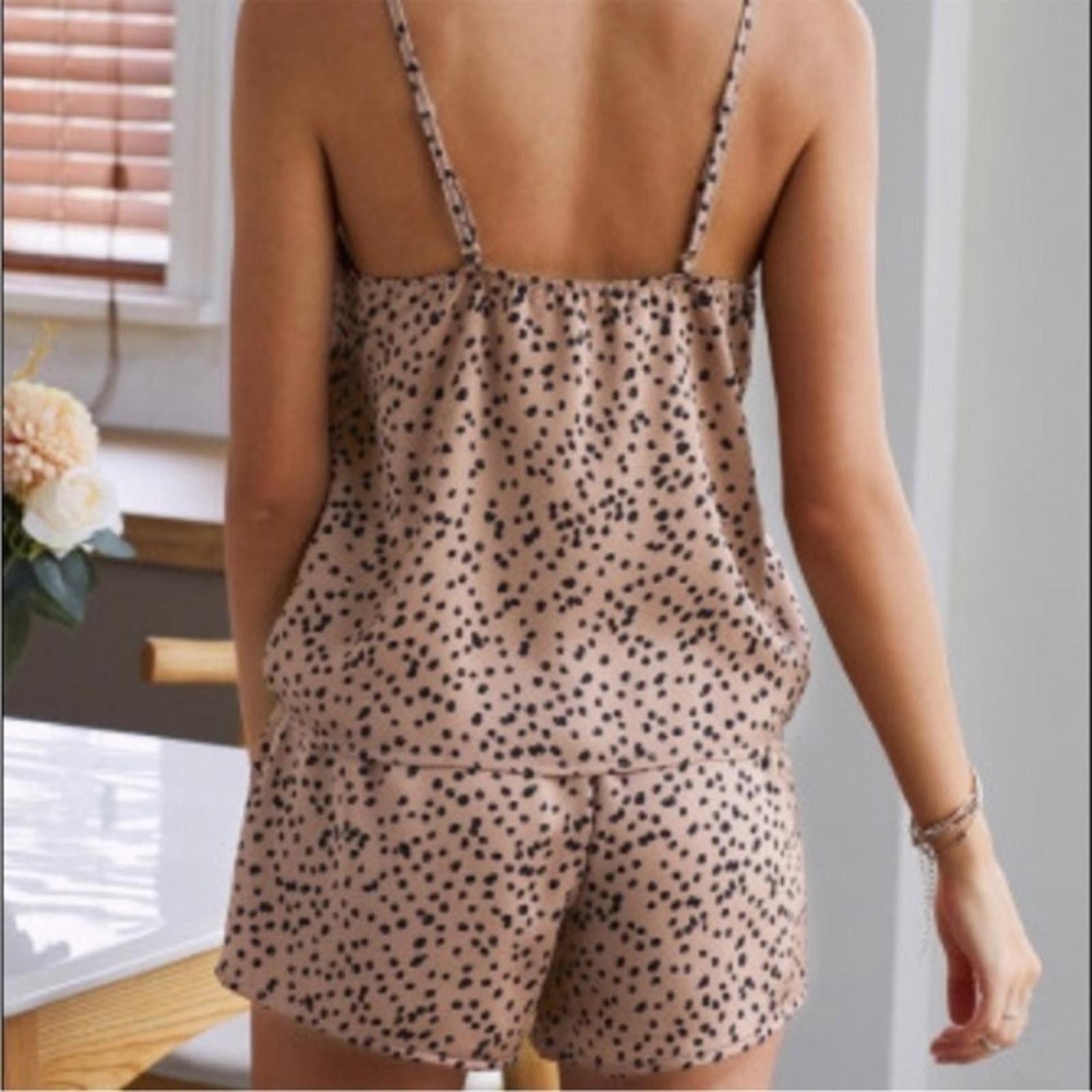 Designer Animal Print Satin Pajama Set NWT Size ONE SIZE - 3 Thumbnail