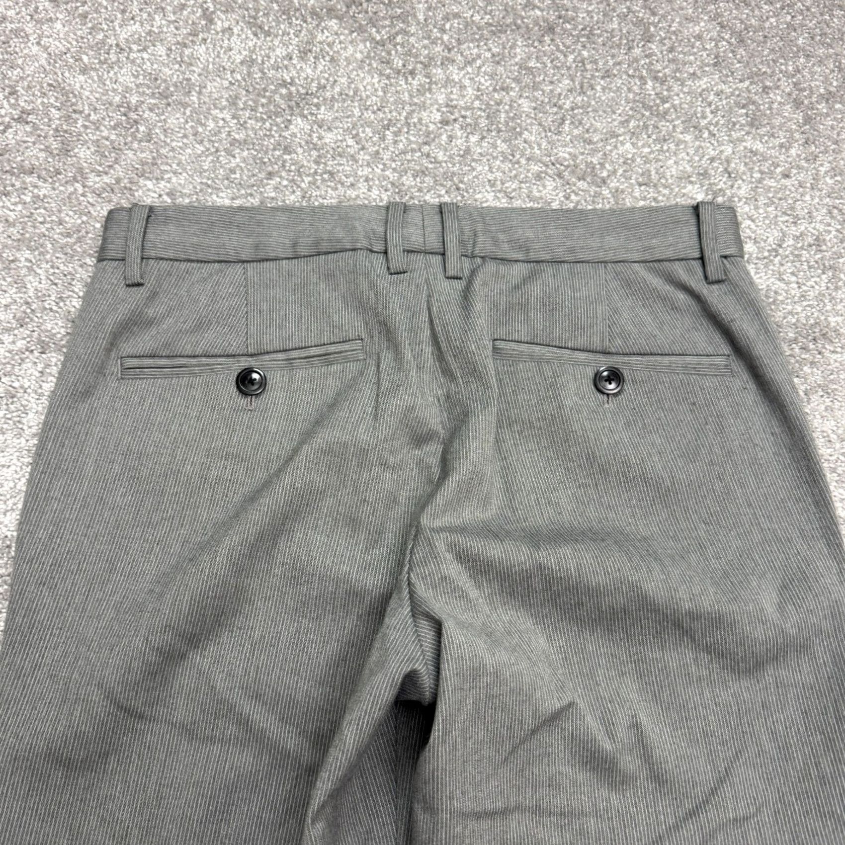 Armani Exchange A/X Armani Exchange Dress Pants Mens 31R Gray Pinstriped Straight Flat Front Size US 31 - 4 Thumbnail