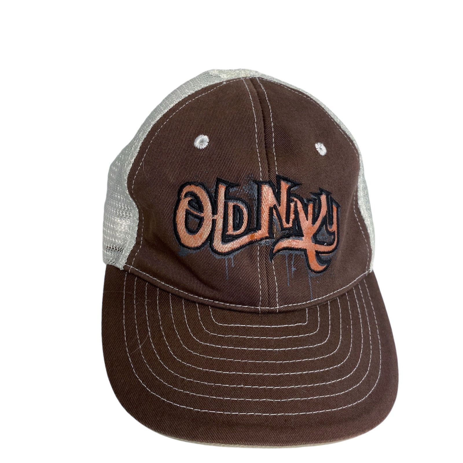Old Navy Old Navy Y2K Brown Logo Mesh Snapback Trucker Hat Size ONE SIZE - 2 Thumbnail