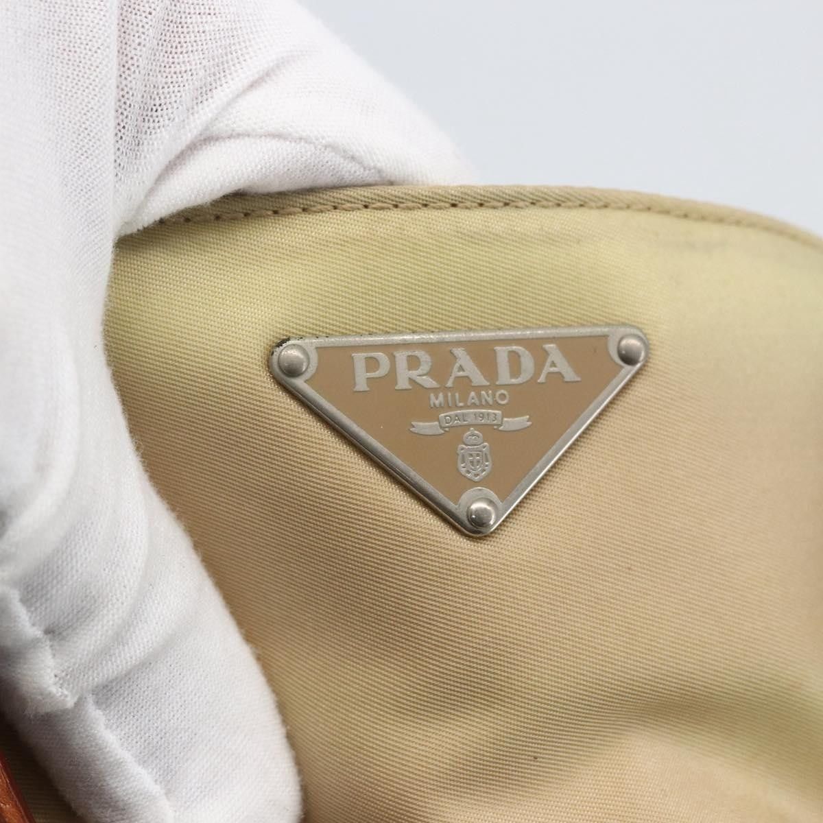 Prada PRADA Tote Bag Nylon Ivory Silver Auth 166401 - Jerrillo Size ONE SIZE - 17 Thumbnail