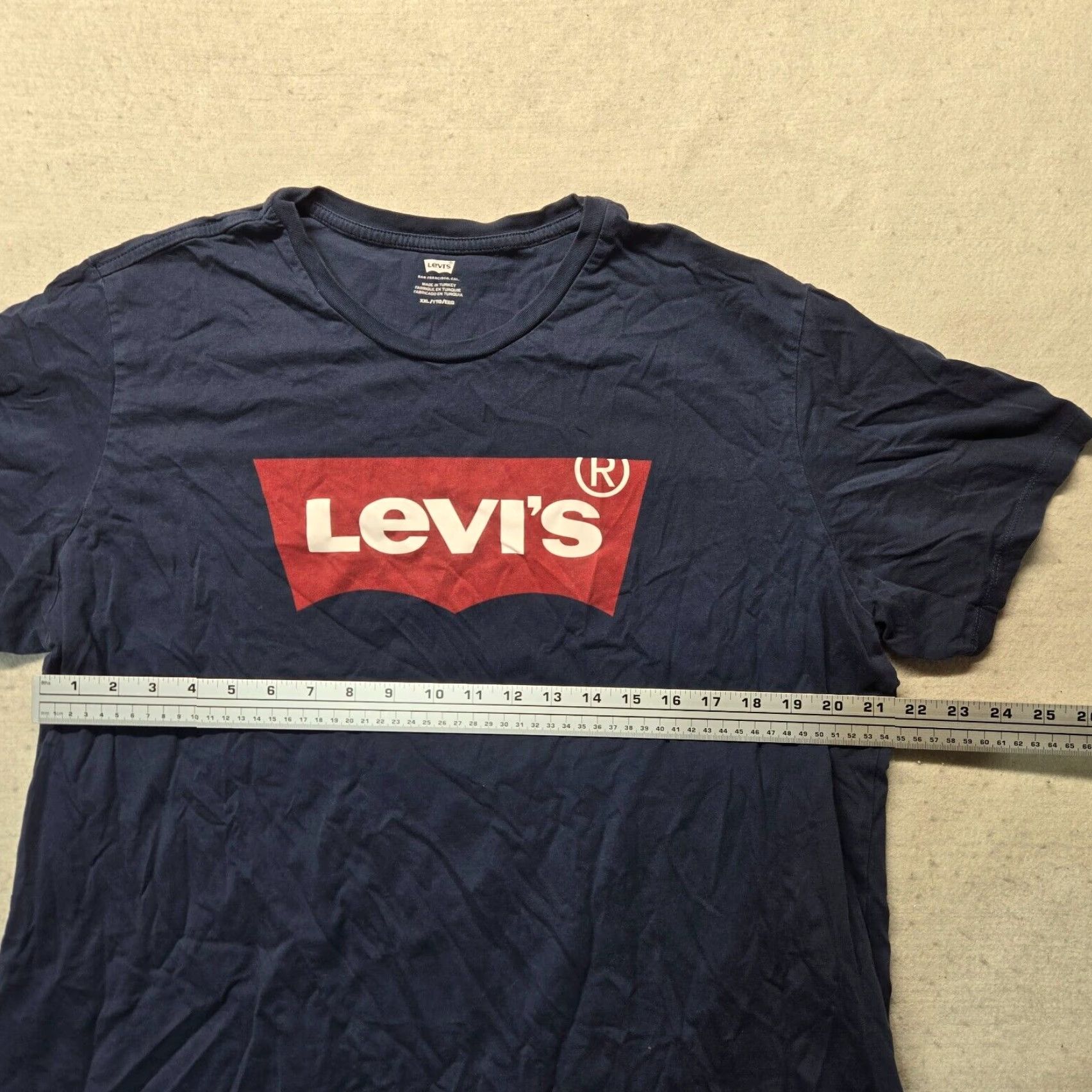 Levi's Levi's Logo Crew Neck T-Shirt Short Sleeve Adult 2XL Blue Cotton Men Size US XXL / EU 58 / 5 - 4 Thumbnail