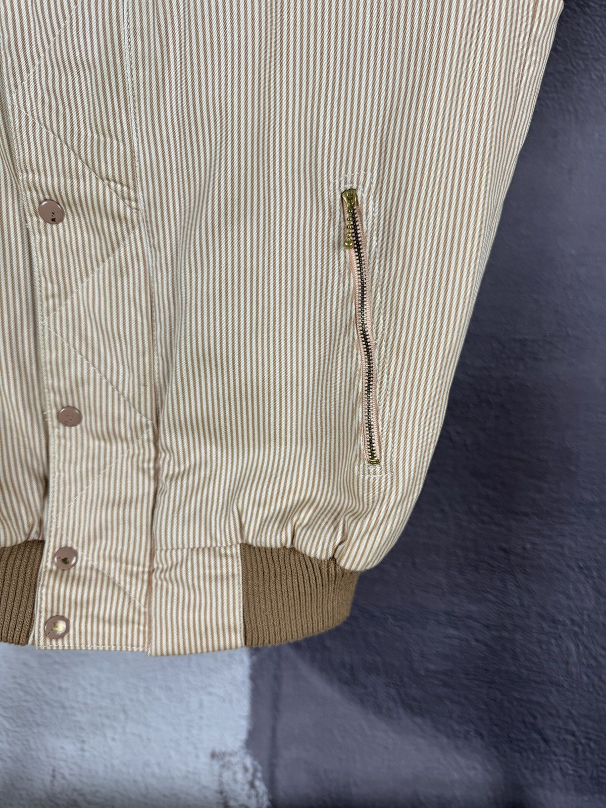 Global Work × Vintage Vintage Workwear striped 90s Globe Metal Works vest gilet Size US S / EU 44-46 / 1 - 5 Thumbnail