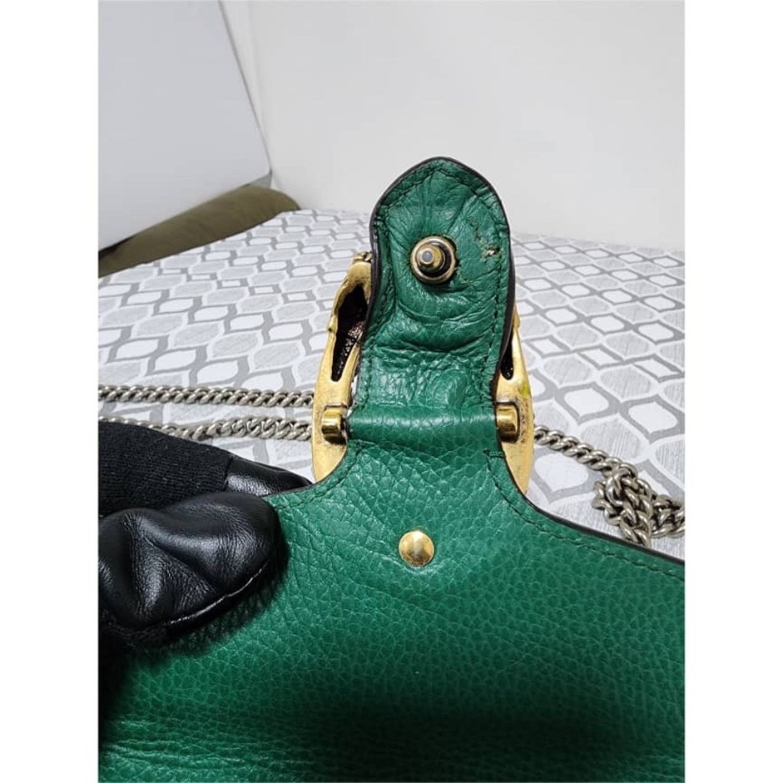 Gucci Authentic Gucci Small Leather Dionysus Crossbody Bag Green Size ONE SIZE - 8 Thumbnail