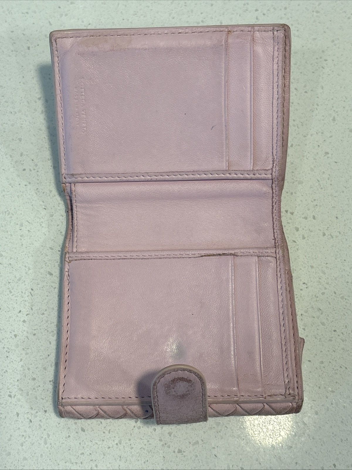 Bottega Veneta Bottega Veneta Pink Leather Woven Wallet Bi Fold Card Holder Size ONE SIZE - 3 Thumbnail