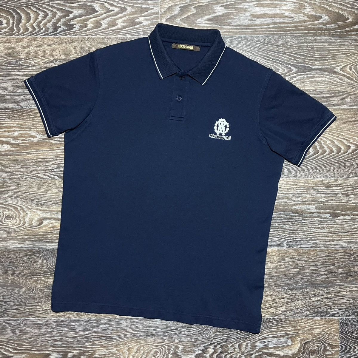 ROBERTO CAVALLI Embroidered Logo Polo Shirt Tops
