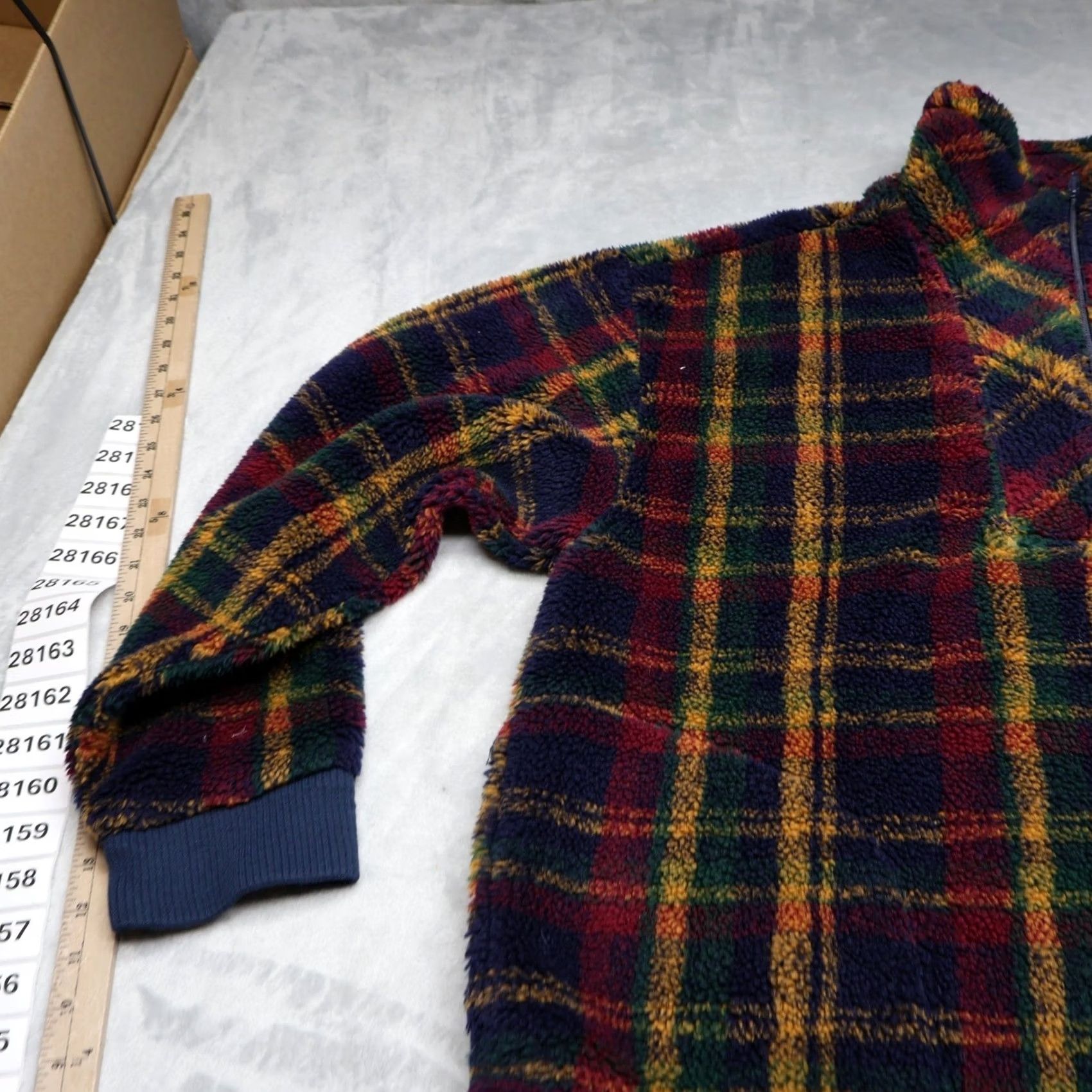 Eastern Mountain Sports VTG EMS Fleece Pullover Sweater Large Blue Plaid Winter 1/2 Zip USA Made Mens Size US L / EU 52-54 / 3 - 2 Thumbnail