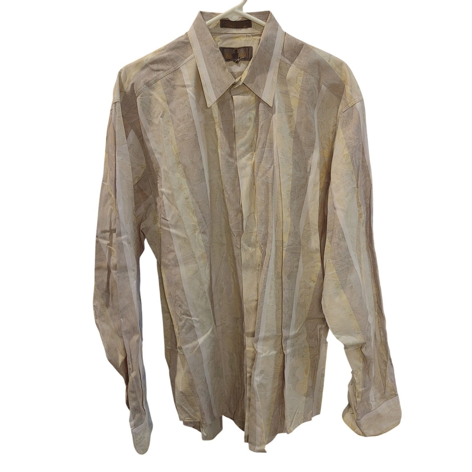 Other Bugatchi Men's XL Beige Long Sleeve Casual Bttn Dwn Shirt Size US XL / EU 56 / 4 - 1 Thumbnail