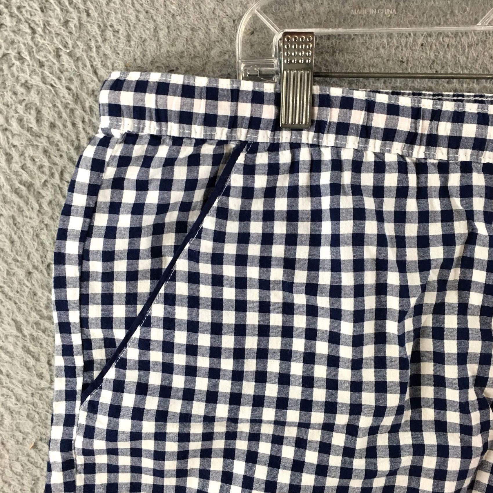 Old Navy Old Navy Lounge Shorts Women XL Blue White Gingham Elastic Waist Drawstring NEW Size 40" / US 18 - 2 Thumbnail
