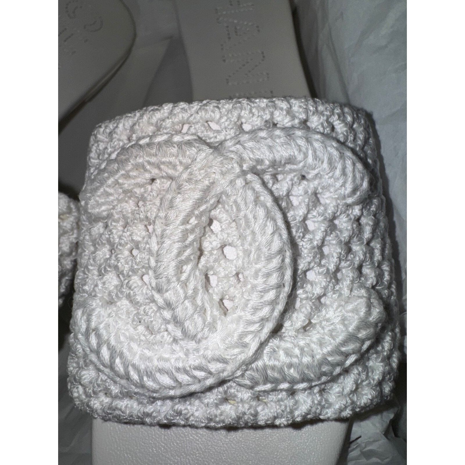 Chanel Chanel 24M White Crochet Knit Coco Beach CC Logo Mule Size US 11 / IT 41 - 12 Thumbnail