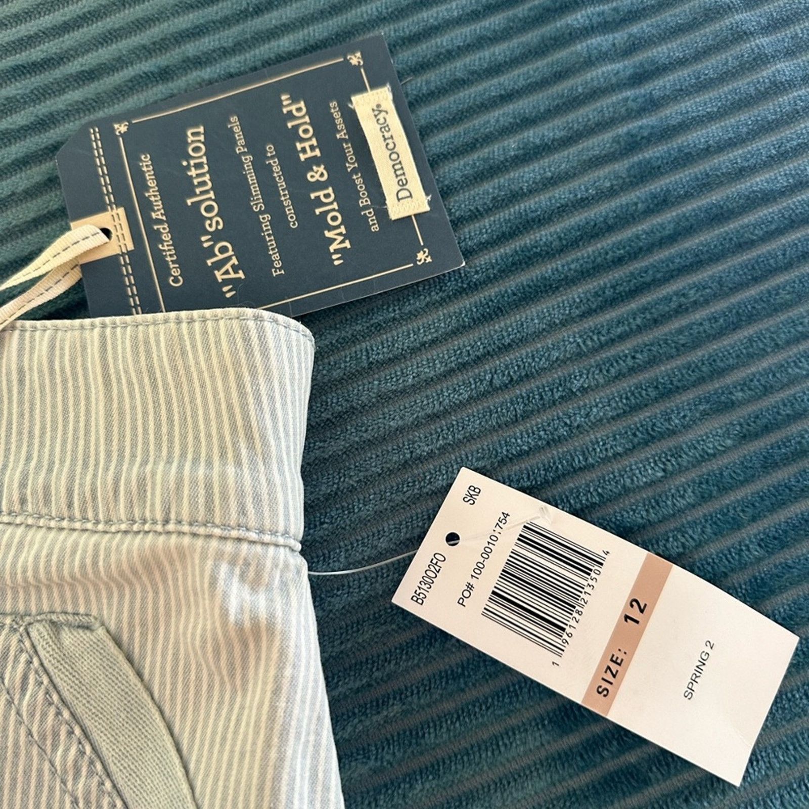 Other Democracy Women's "Ab"solution High-Rise Striped Denim Skirt Size 34" / US 12 / IT 48 - 3 Thumbnail