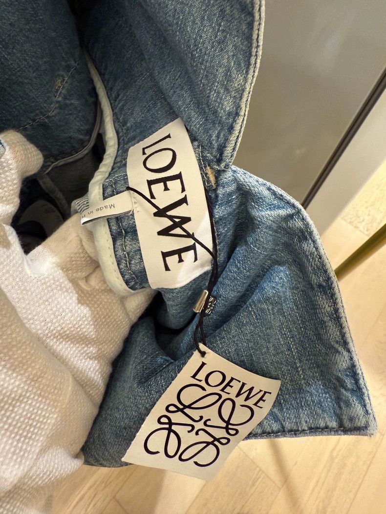 Loewe LOEWE Blue high waist belt tie wide leg women's jeans Size 25" / US 0 / IT 36 - 9 Thumbnail