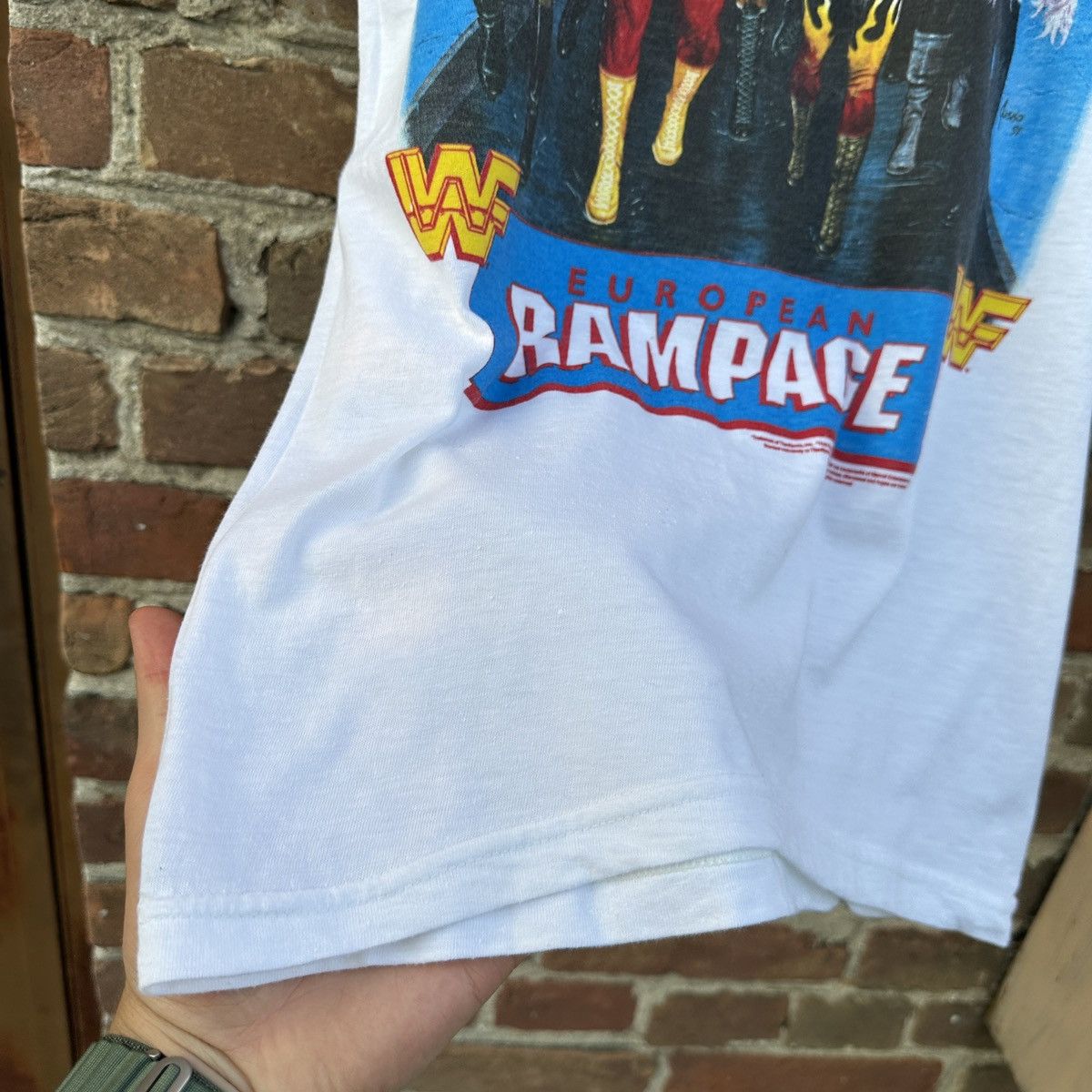 WWE Vintage 1992 European Rampage Wrestling T-Shirt WWE WWF Rare Size US S / EU 44-46 / 1 - 6 Thumbnail