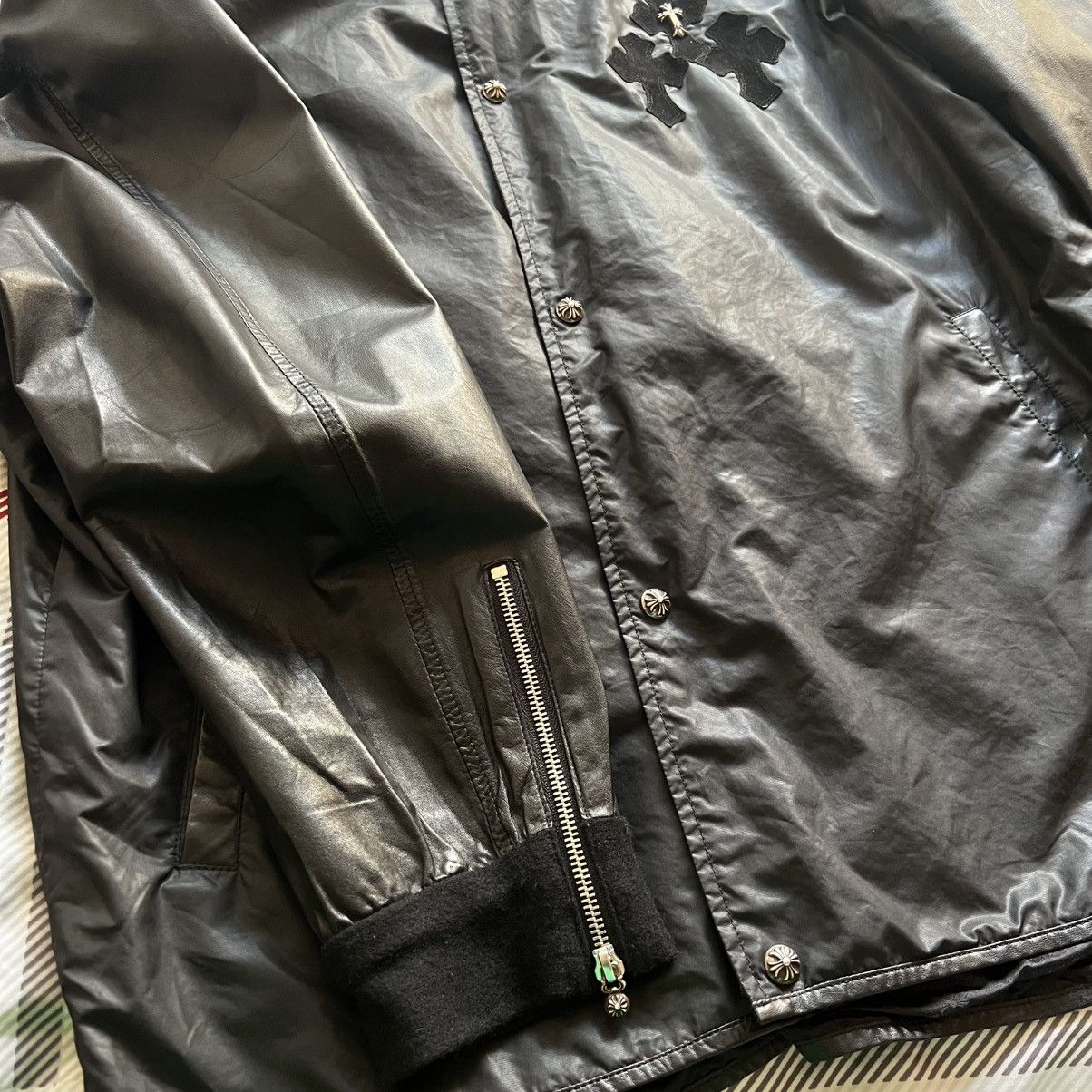 Chrome Hearts Chrome hearts leather cashmere coach jacket pave dia Size US XXL / EU 58 / 5 - 4 Thumbnail
