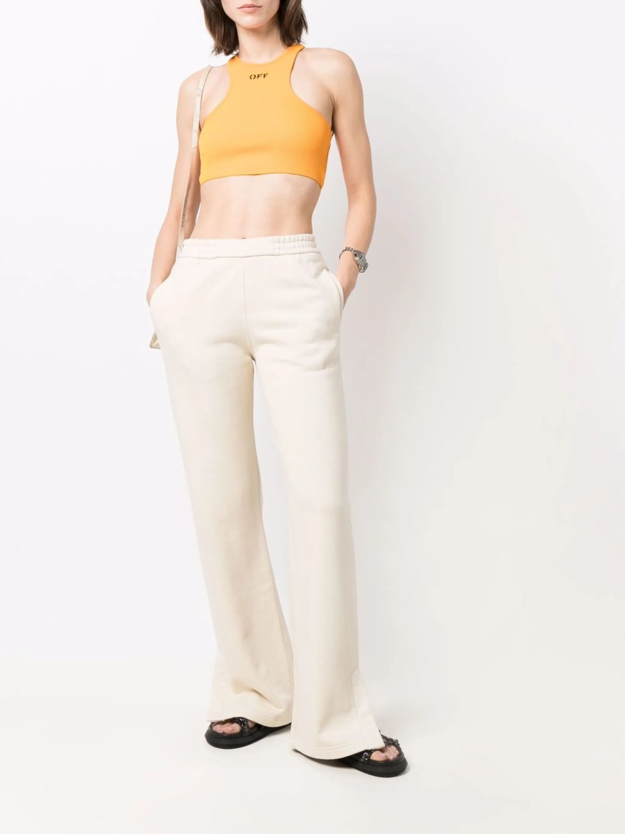 o1gr1nt0125 Diag Tapered Sweatpant in Off White