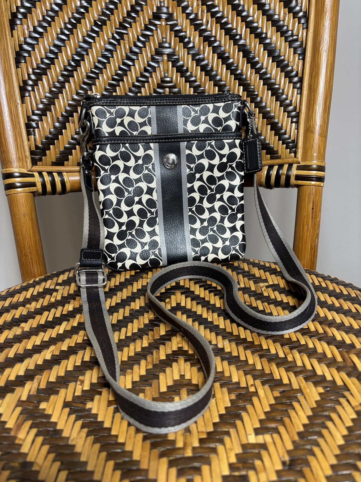 Coach Coach Chelsea Heritage Striped Coated Canvas Crossbody Bag Size ONE SIZE - 1 Thumbnail