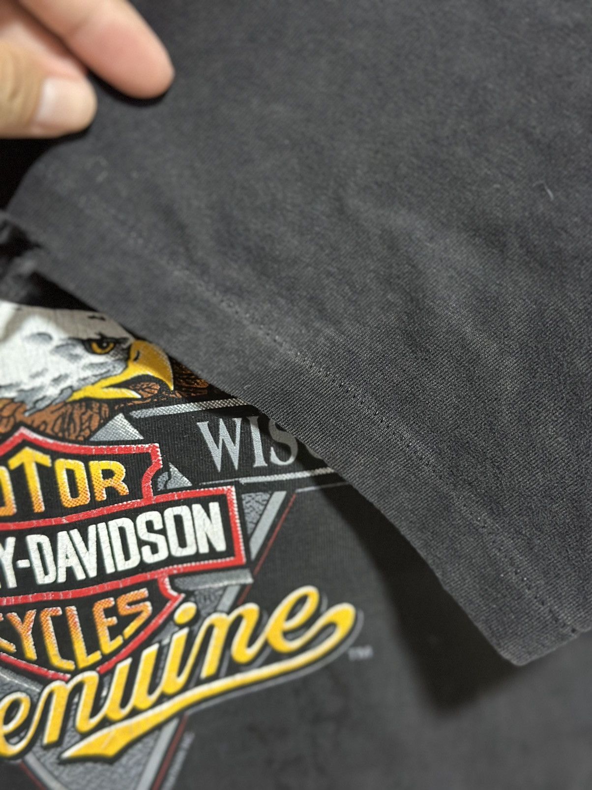 Harley Davidson Thrashed Vintage 90s Harley Davidson R.K Stratman Distress T Size US XL / EU 56 / 4 - 7 Thumbnail
