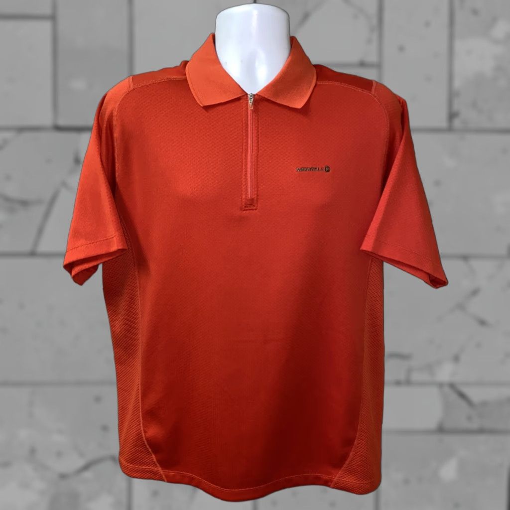 Merrell Merrell 1/2 Zip Golf Shirt Men L Orange Short Sleeve Polyester Sports Activewear Shirt Size US L / EU 52-54 / 3 - 1 Thumbnail