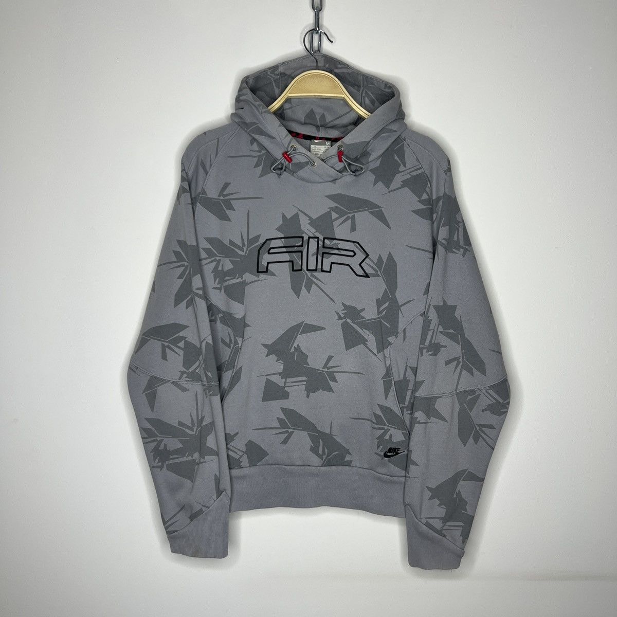 Nike × Vintage Vintage Nike Hoodie Grey Air Logo Swoosh Boxy 90s Y2K RARE Size US M / EU 48-50 / 2 - 1 Thumbnail