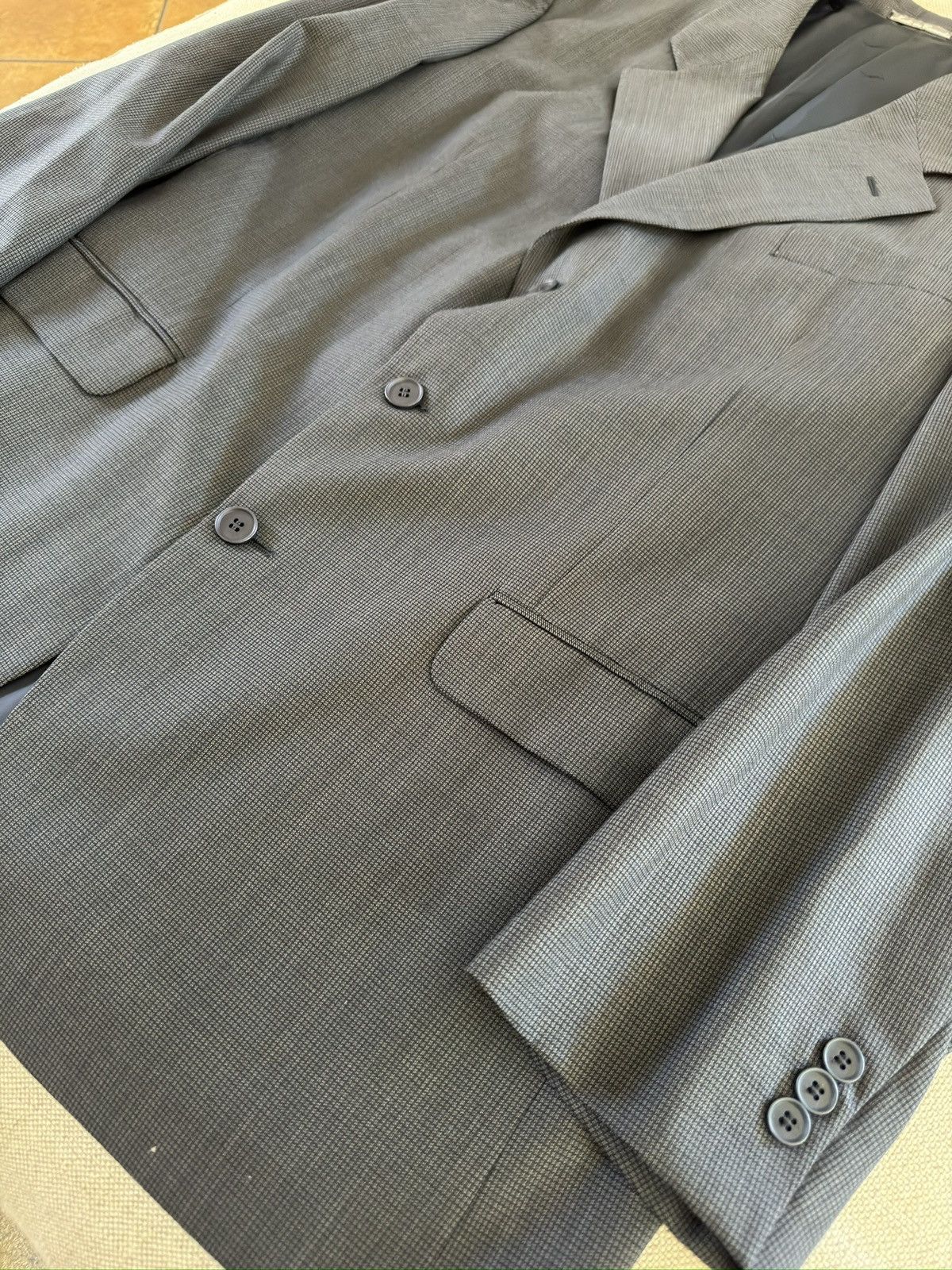 Vintage × Yves Saint Laurent Yves Saint Laurent YSL Vintage Nailhead Jacket in Gray 48R Size 48R - 2 Thumbnail