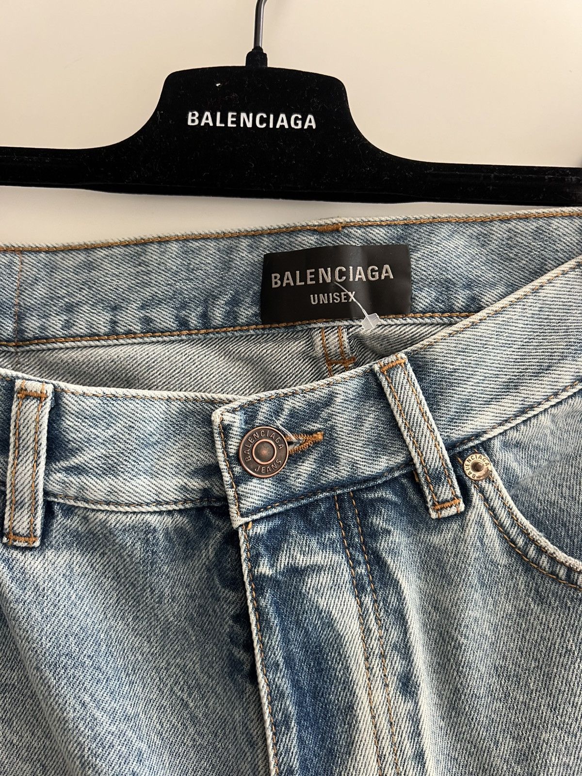 Balenciaga Blue Cut Up Double Waist Baggy Jeans Size US 32 / EU 48 - 8 Thumbnail