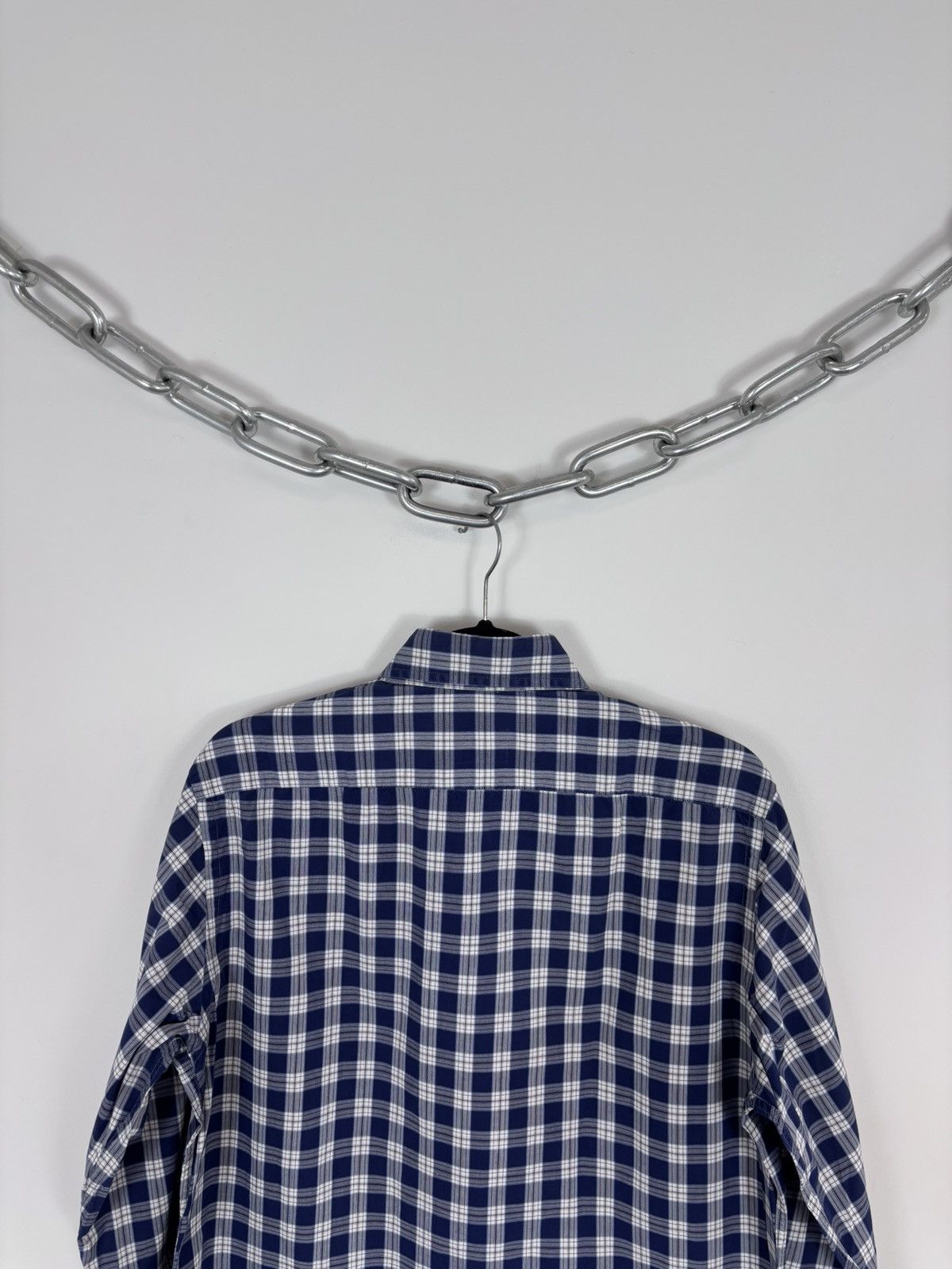 Just Cavalli Just Cavalli Race Men’s Blue Checkered Long Sleeve Shirt Size US M / EU 48-50 / 2 - 12 Thumbnail