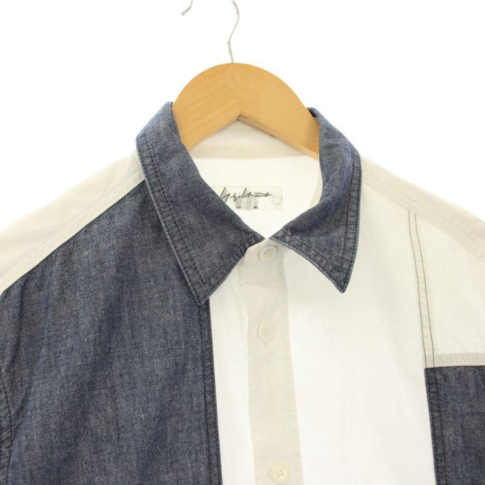 Yohji Yamamoto Yohji Yamamoto Pour Homme – Chemise denim contrastée Size US S / EU 44-46 / 1 - 4 Thumbnail