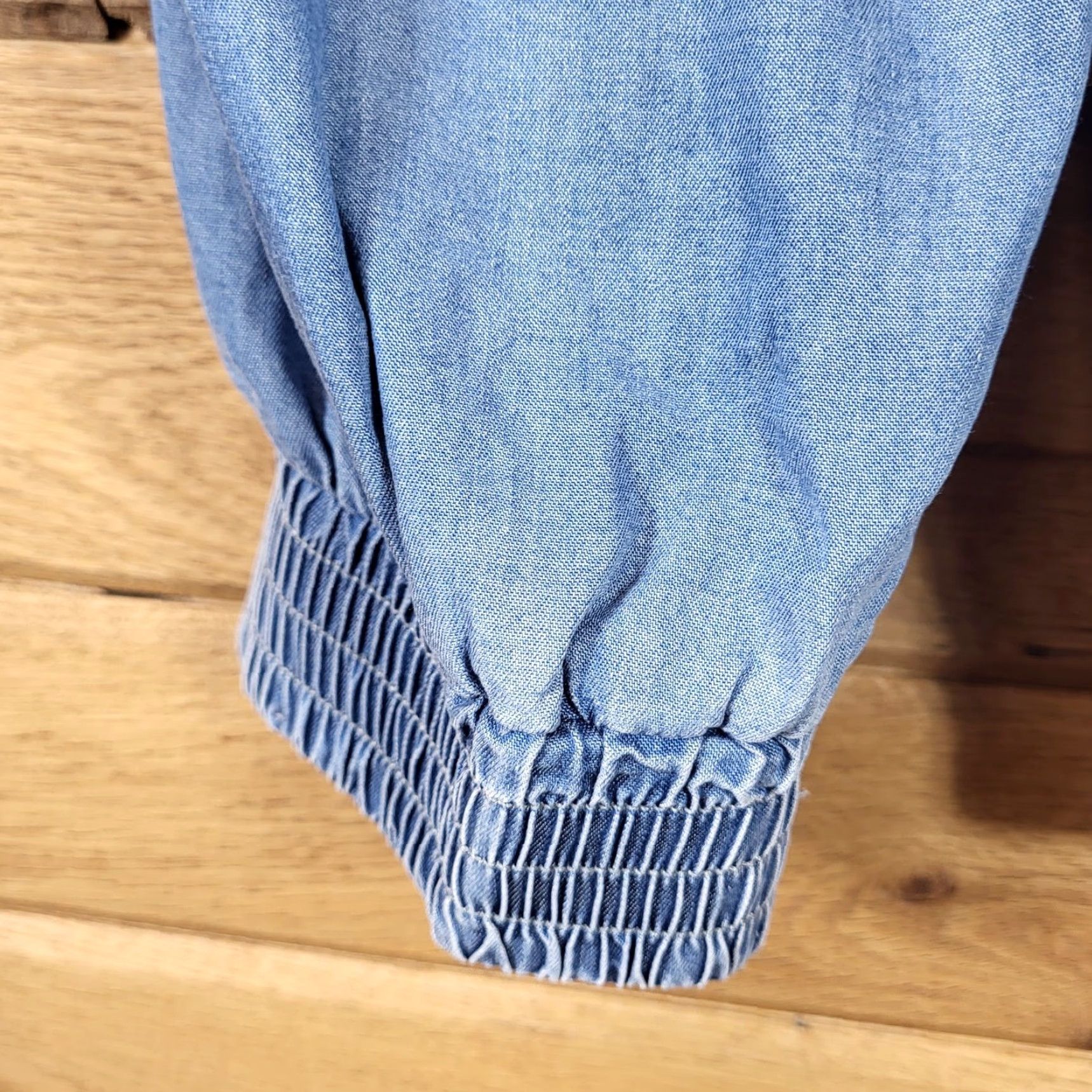 Vintage VINTAGE Hem & Thread Womens Jogger Pants M Blue Pockets Elastic Waist Tags Size 32" / US 10 / IT 46 - 7 Thumbnail